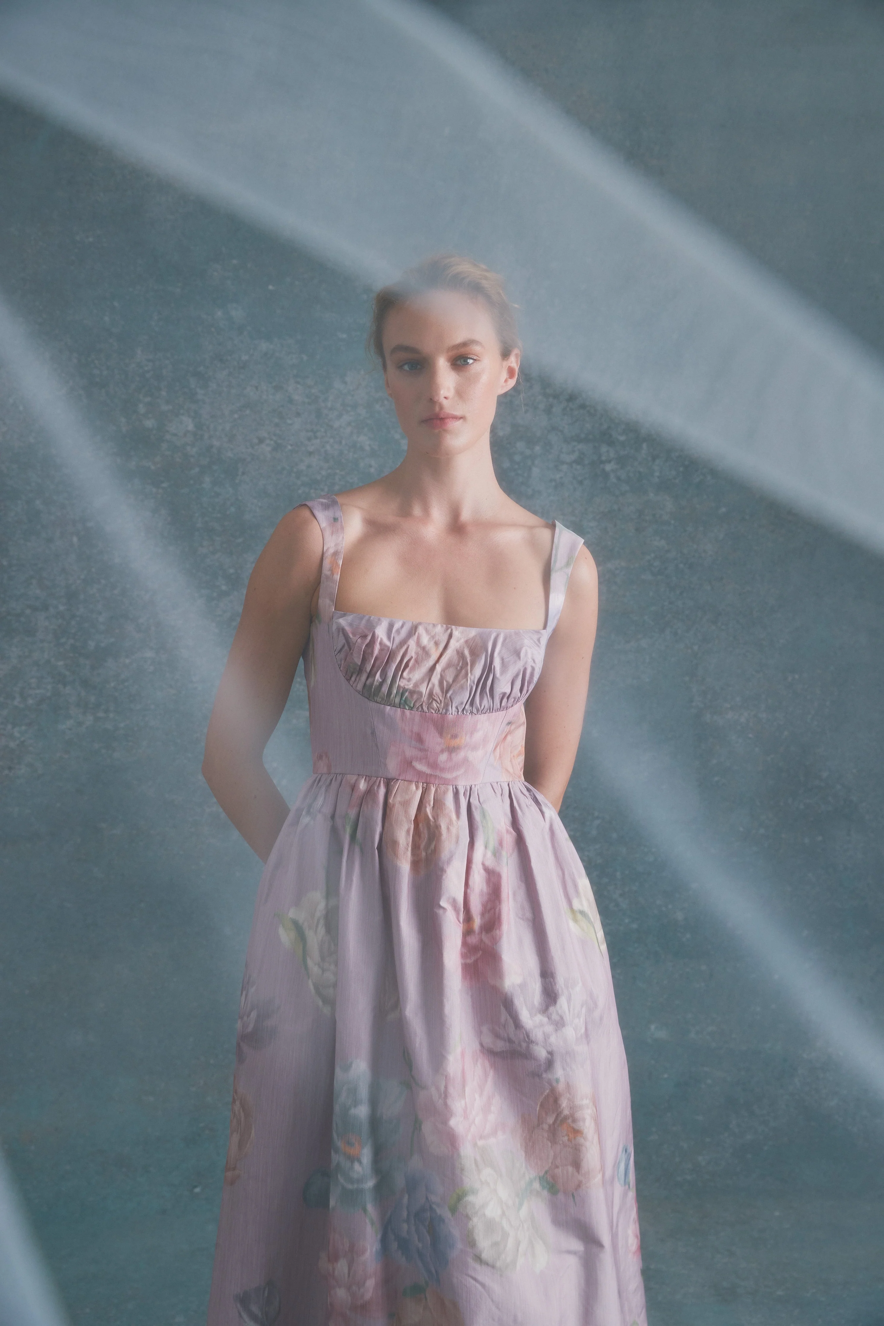 Coupe Dress in Lilac Floral Taffeta - Image 5