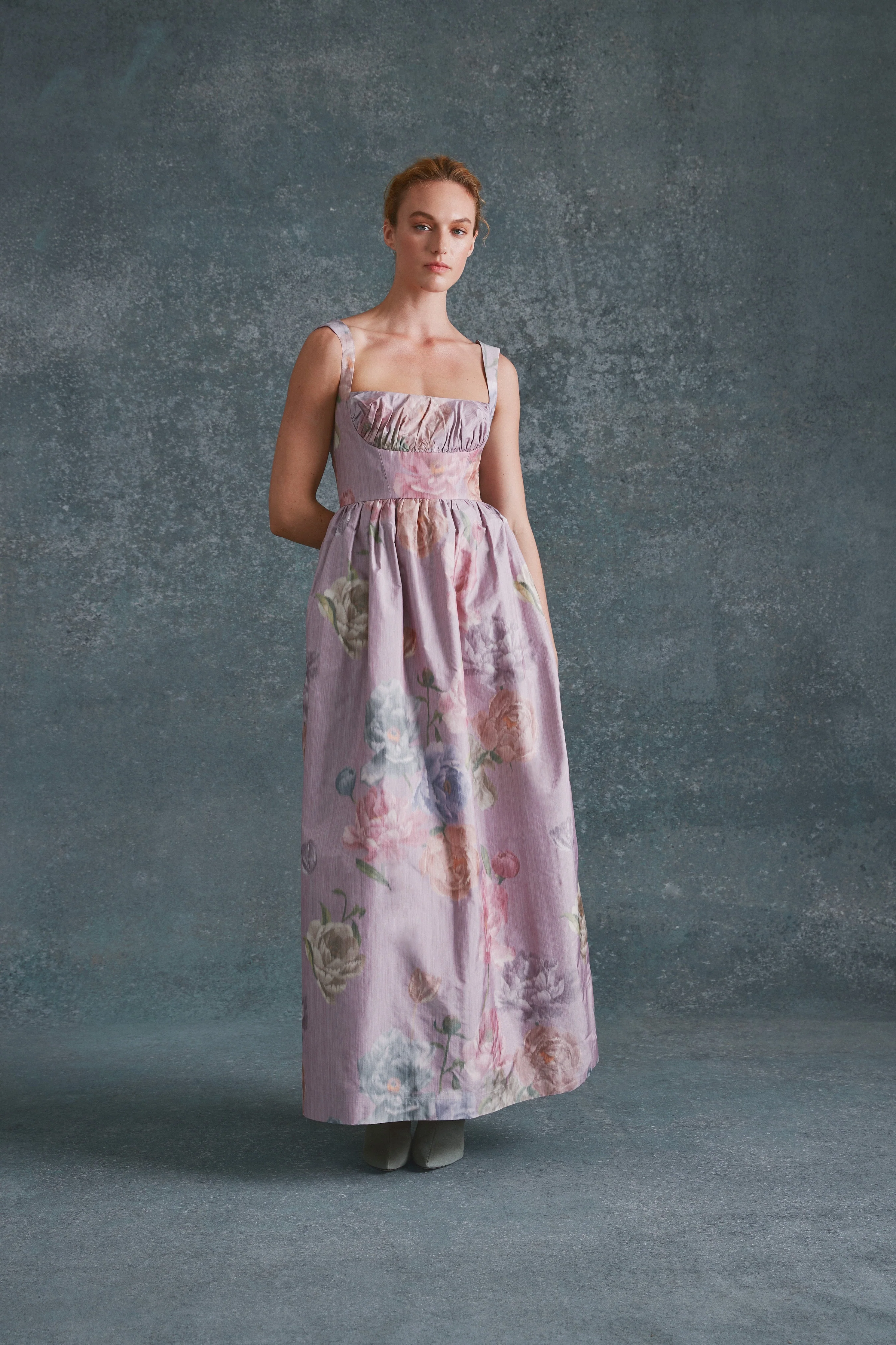 Coupe Dress in Lilac Floral Taffeta - Image 6