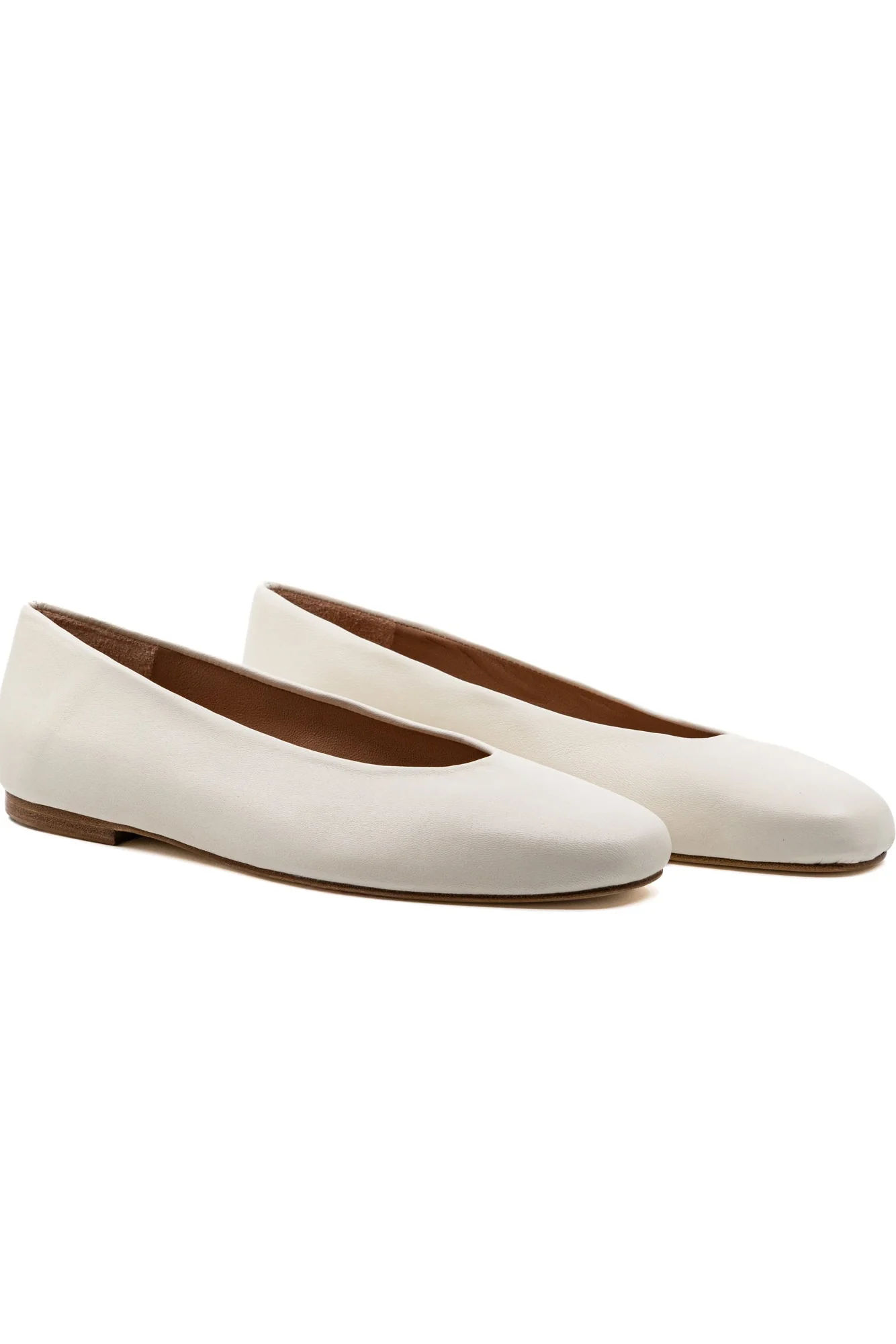 Dalia Off White Leather Ballerina - Image 2