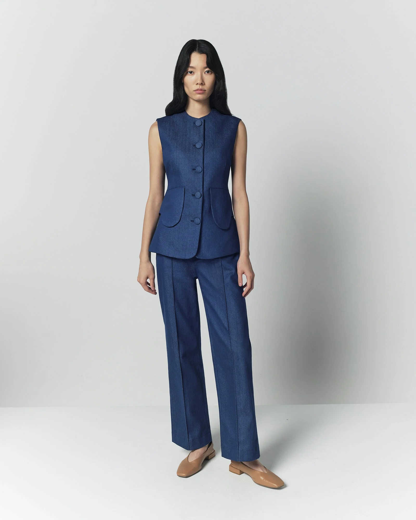 Denim Blue Straight Pants - Image 4