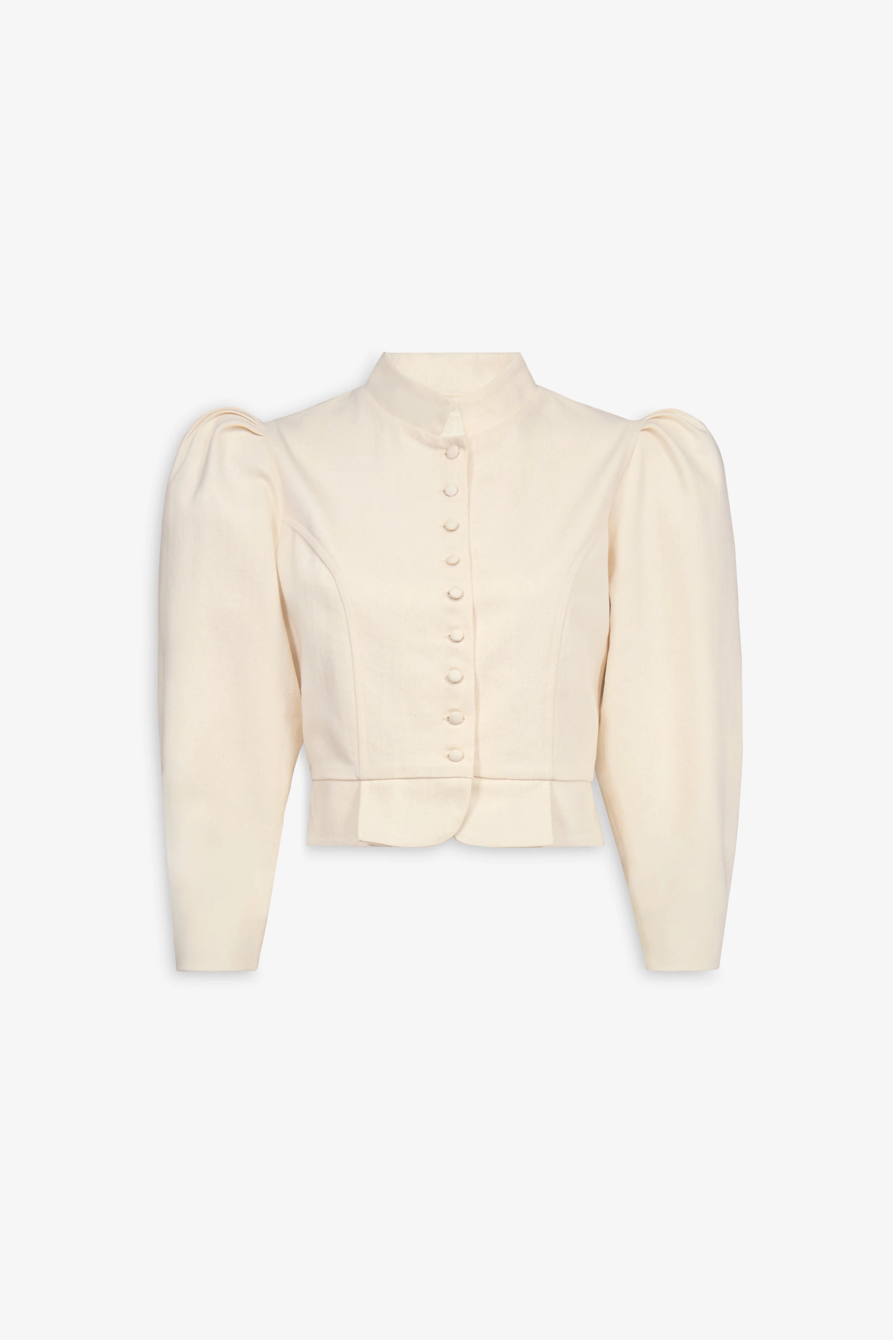DENIM ECRU Puff Sleeve Shirt - Image 7