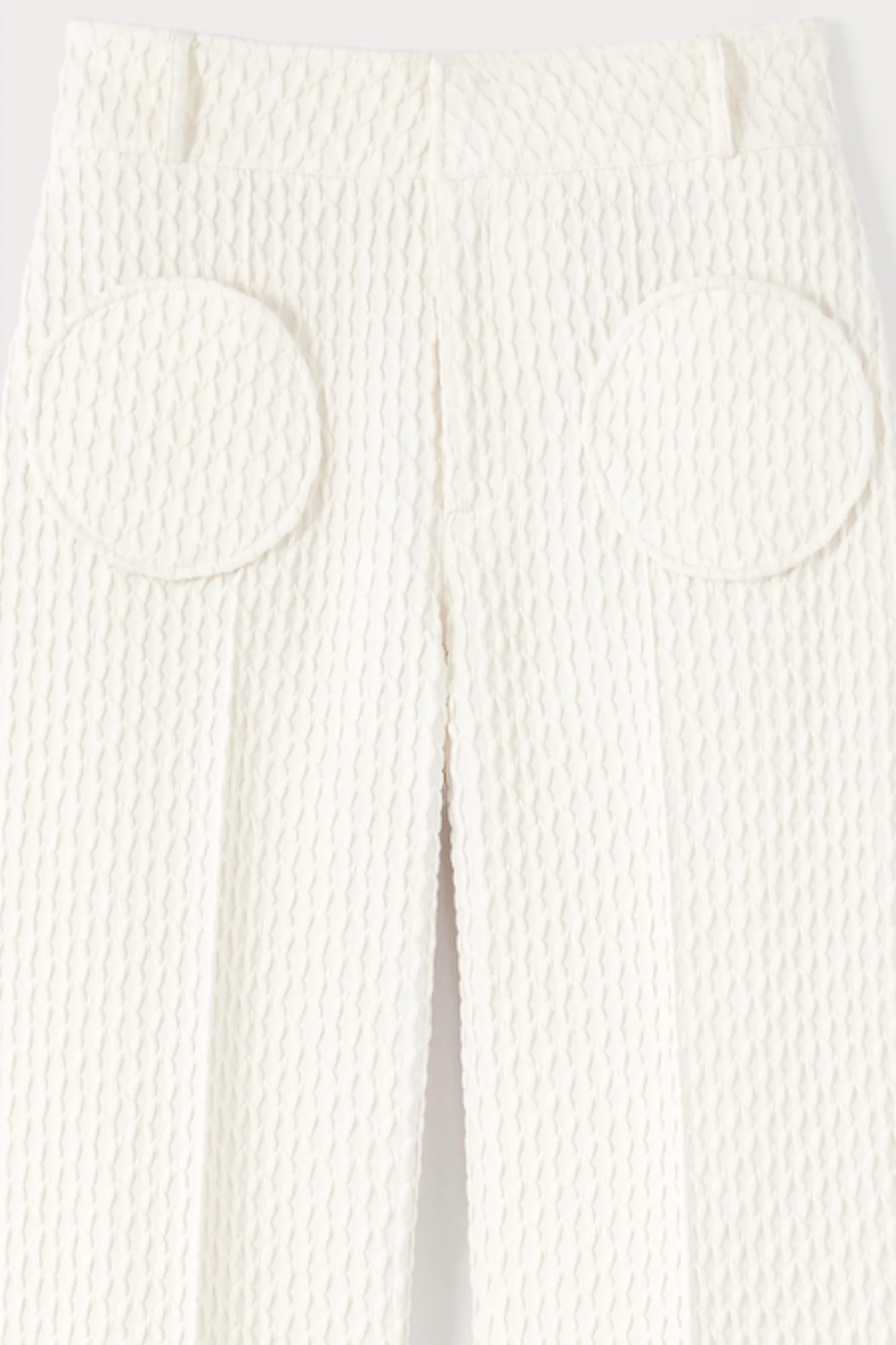 ECRU Flutter Flared Pants With Circular Pockets - Image 7