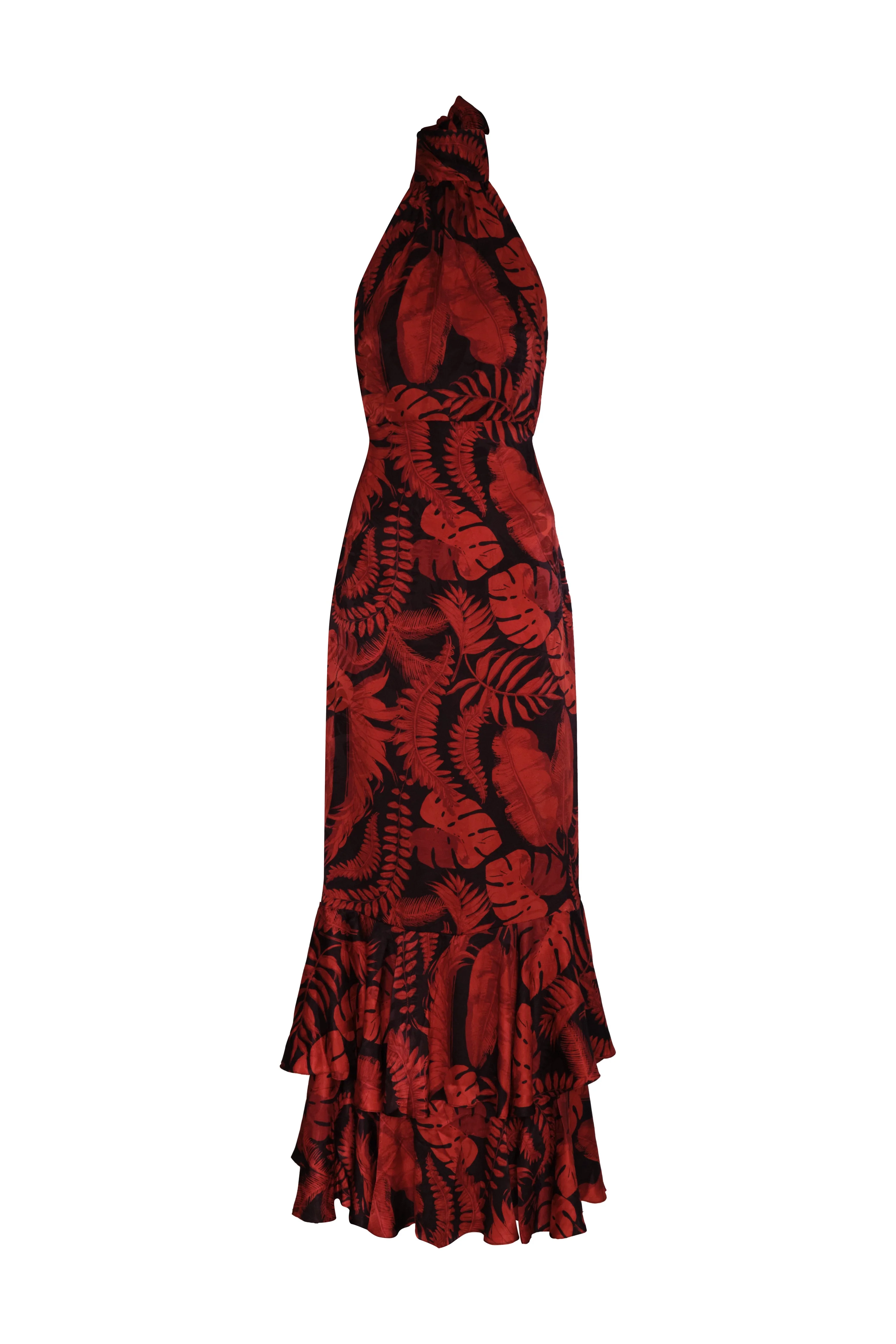 El Rocio Jacquard Maxi Dress / Cherry Rainforest - Image 2