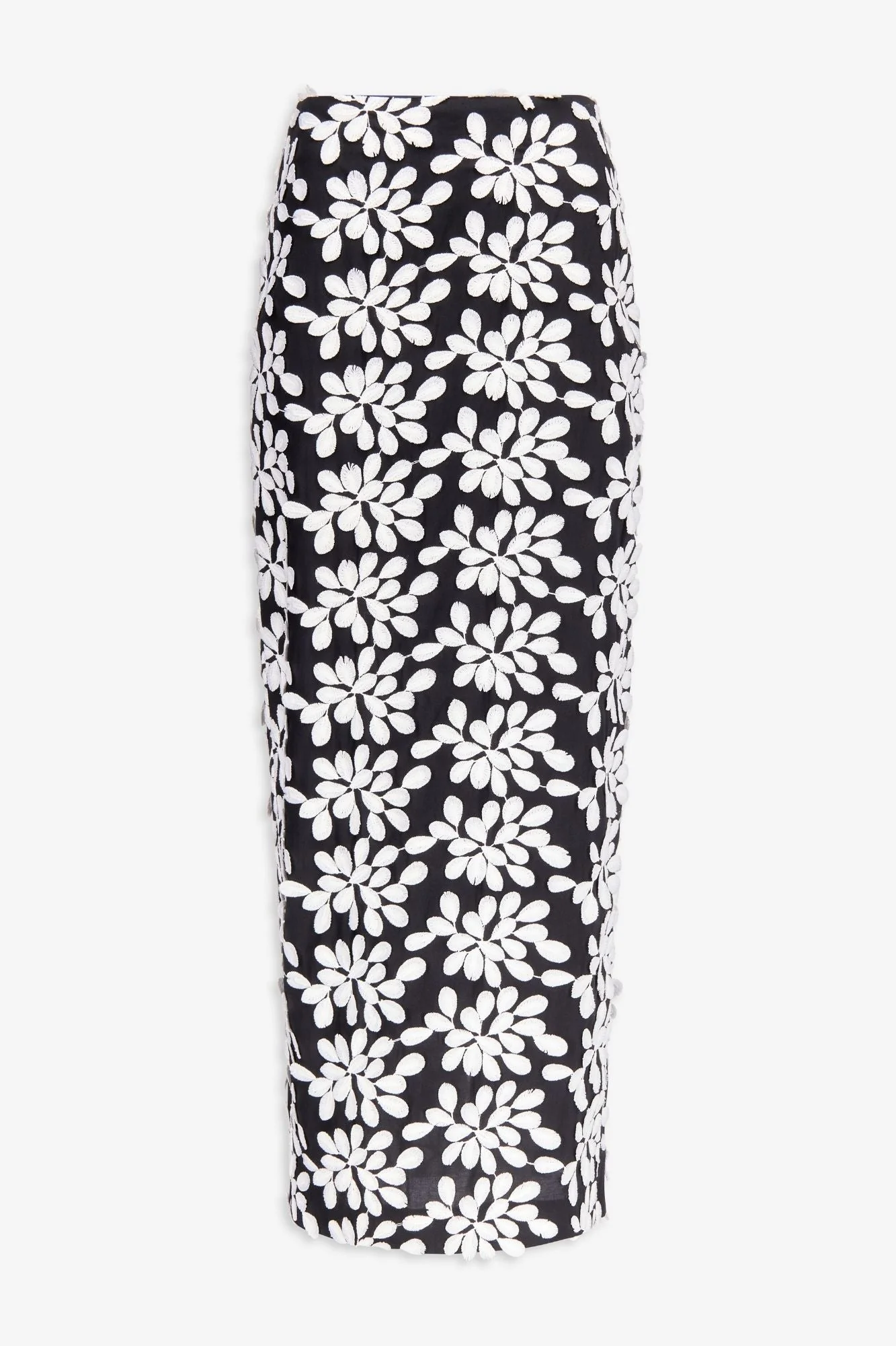 Embroided Pencil Skirt With Floral Details
