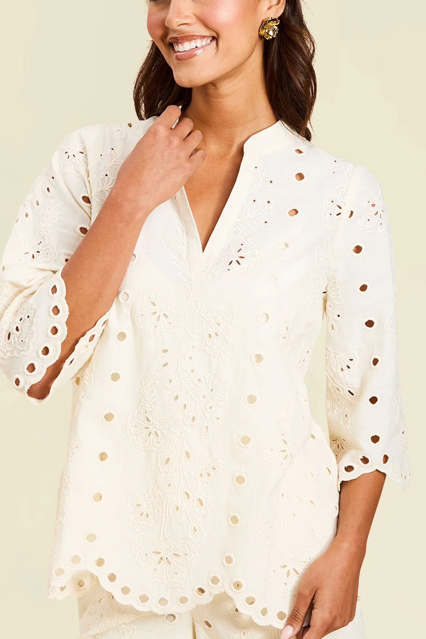 Emilio Scallop Lace Top - Image 5
