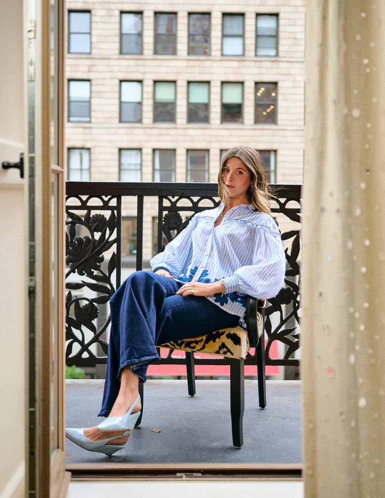 Frankie Blouse - Blue Stripe - Image 10