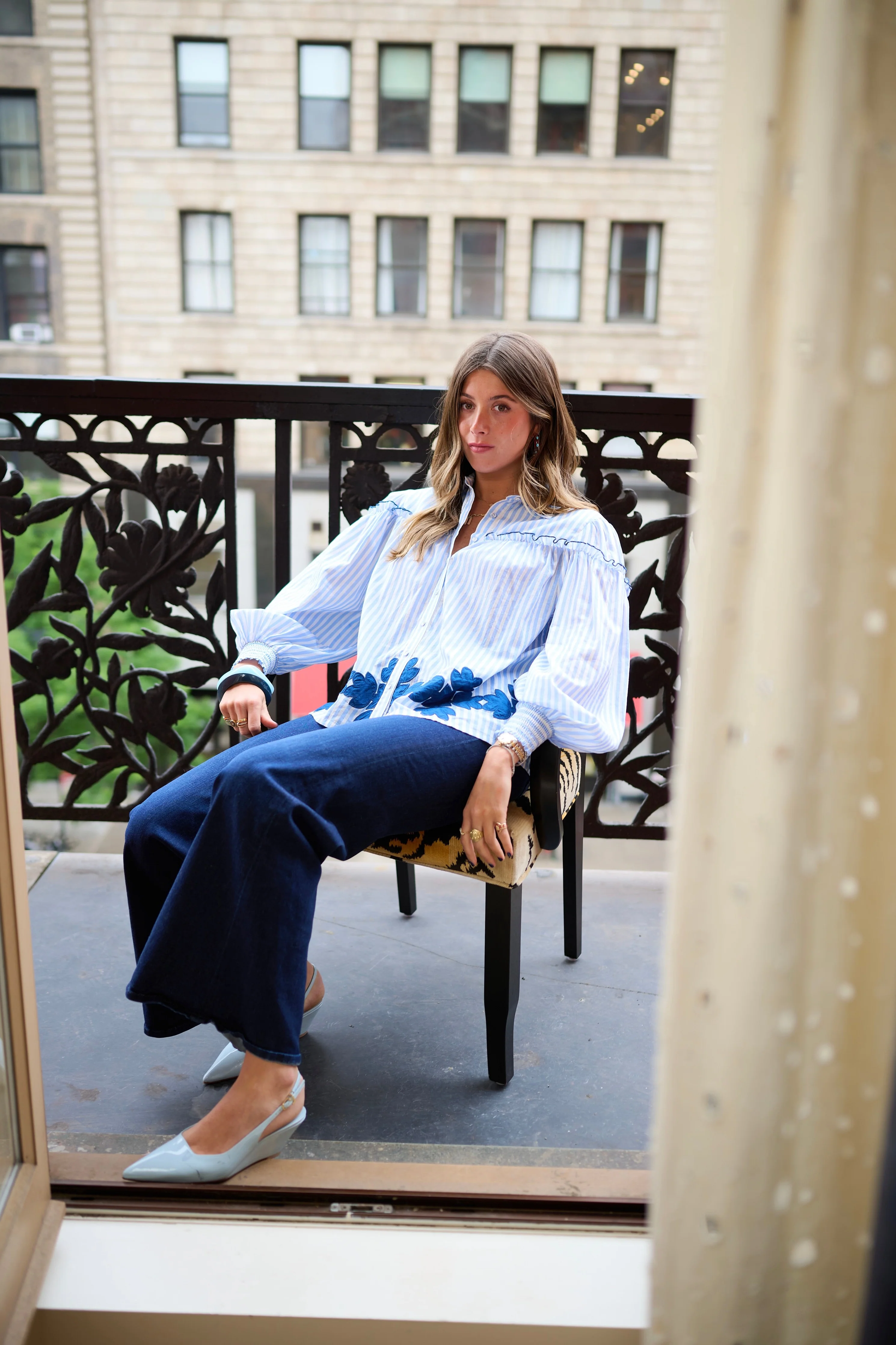 Frankie Blouse - Blue Stripe - Image 8