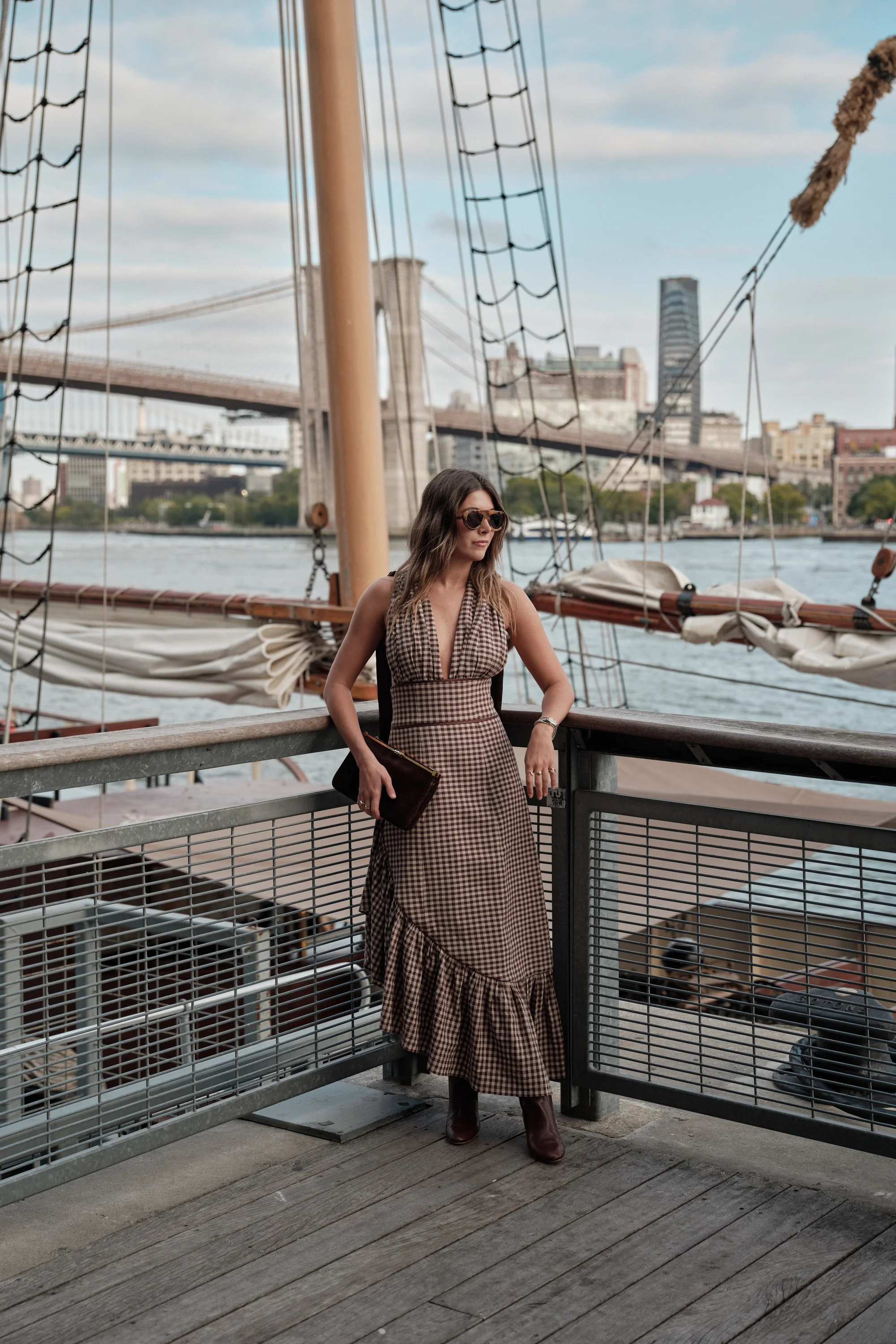 GWENDOLYN ASYMMETRICAL GINGHAM DRESS - Image 3
