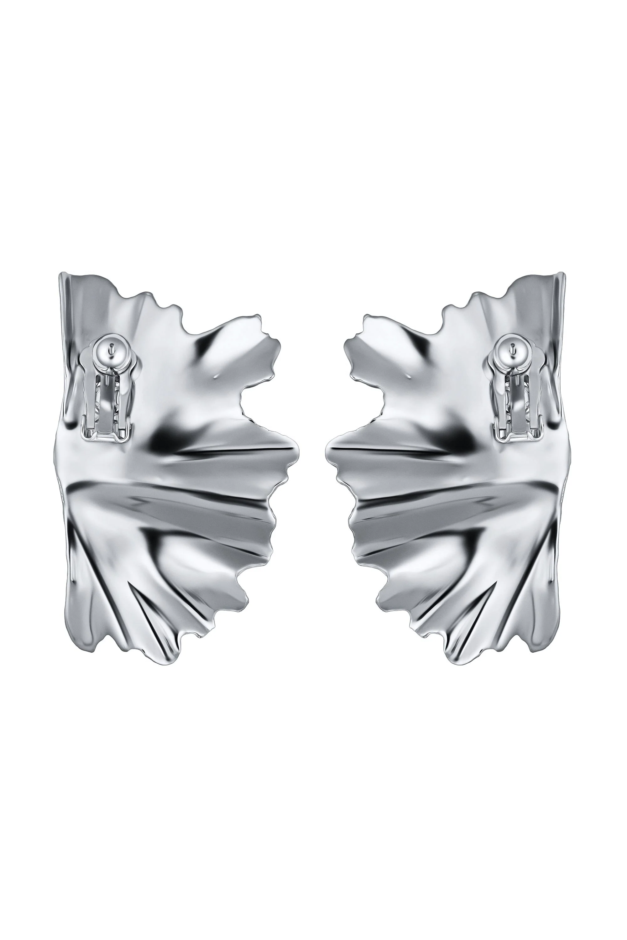Ginkgo Leaf Earring - Rhodium Coloway (Silver-Tone) - Image 4