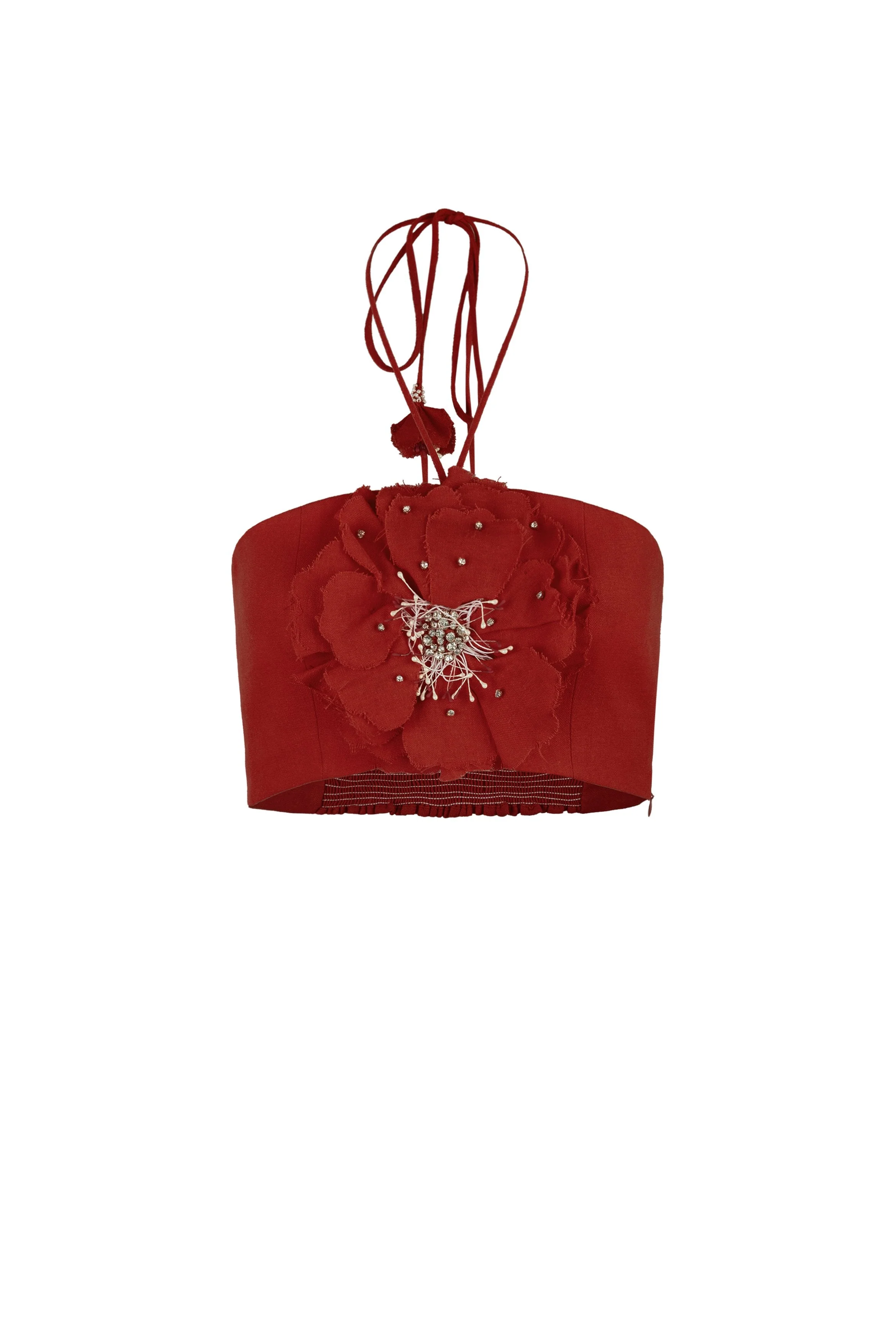 Gol Crop Top - Deep Red - Image 14