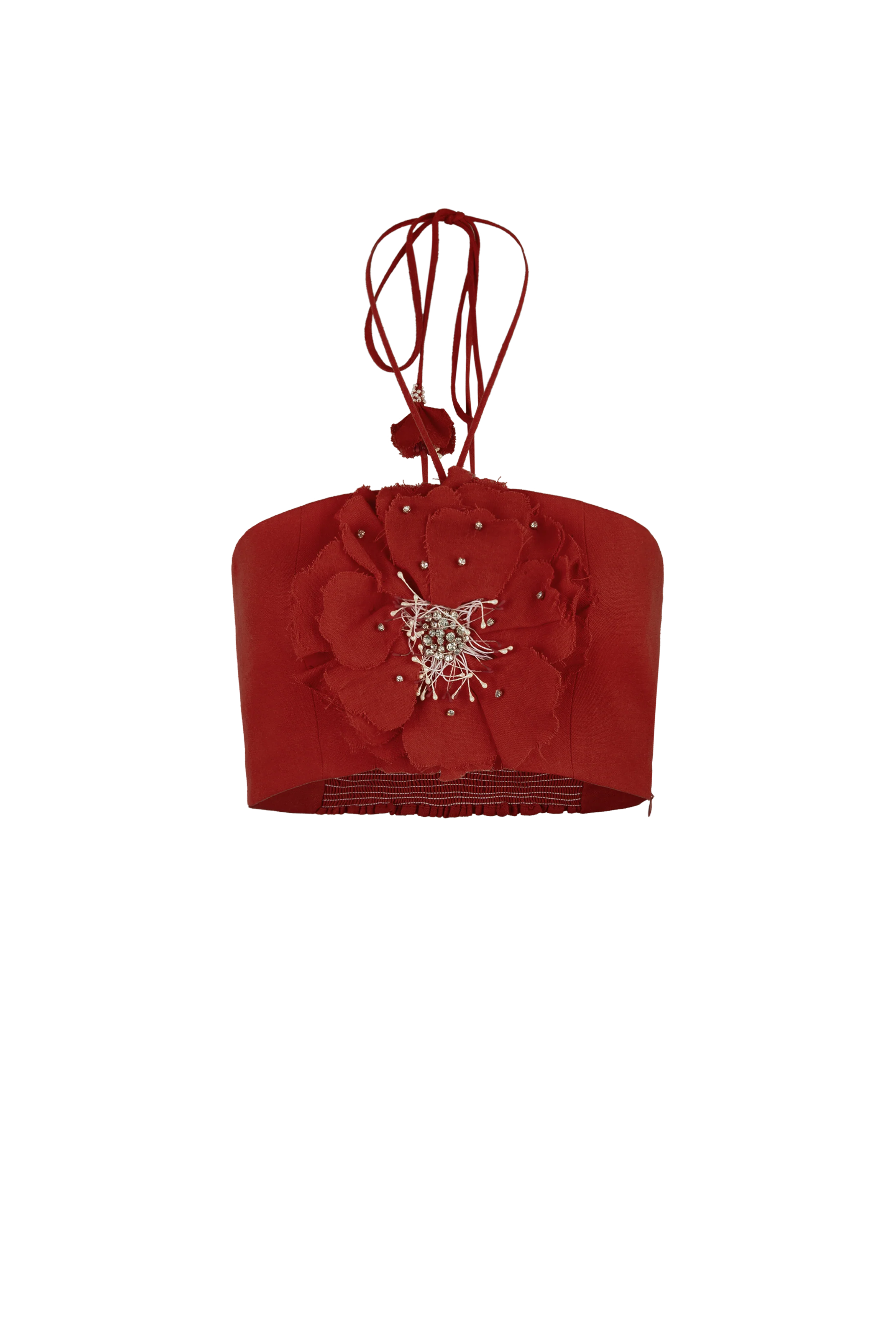 Gol Crop Top - Deep Red - Image 6
