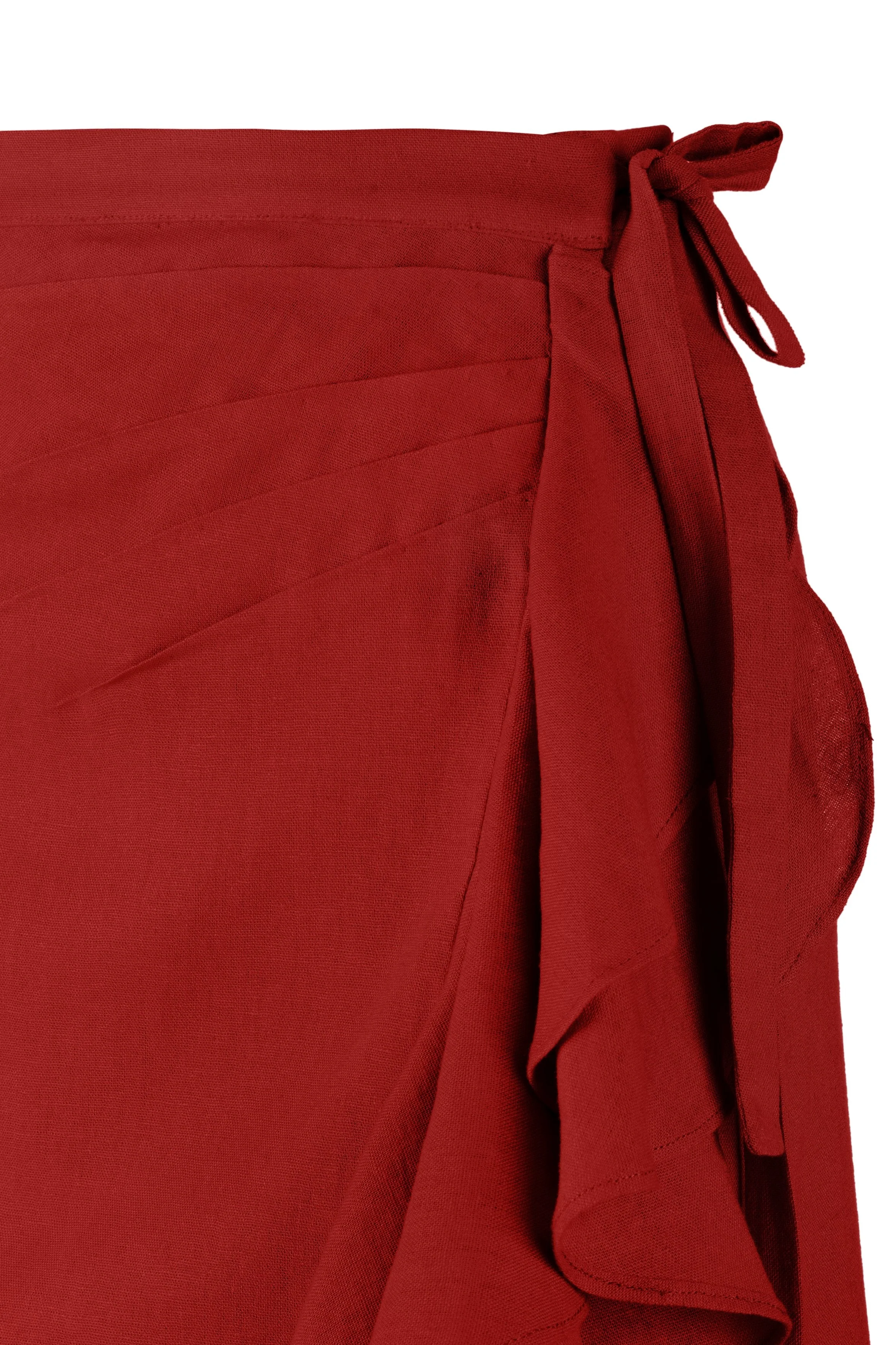 Golestan Ruffle Skirt - Deep Red - Image 12
