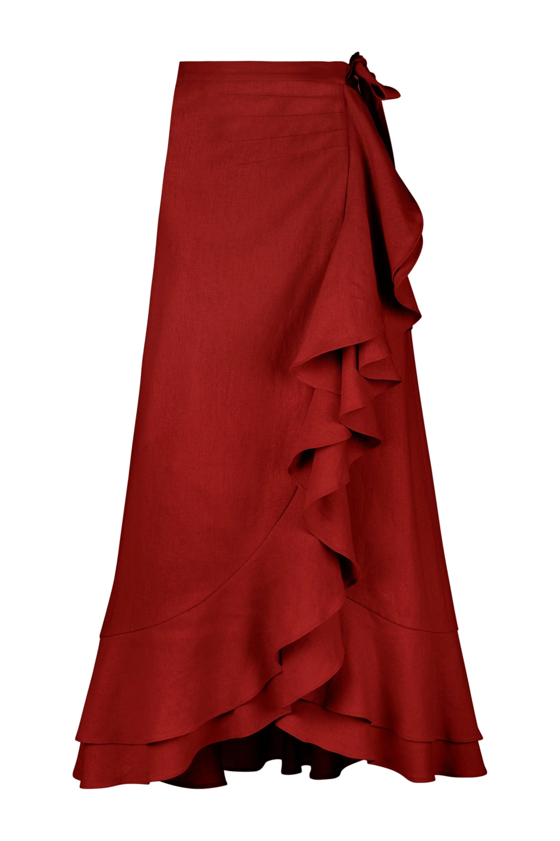 Golestan Ruffle Skirt - Deep Red - Image 7