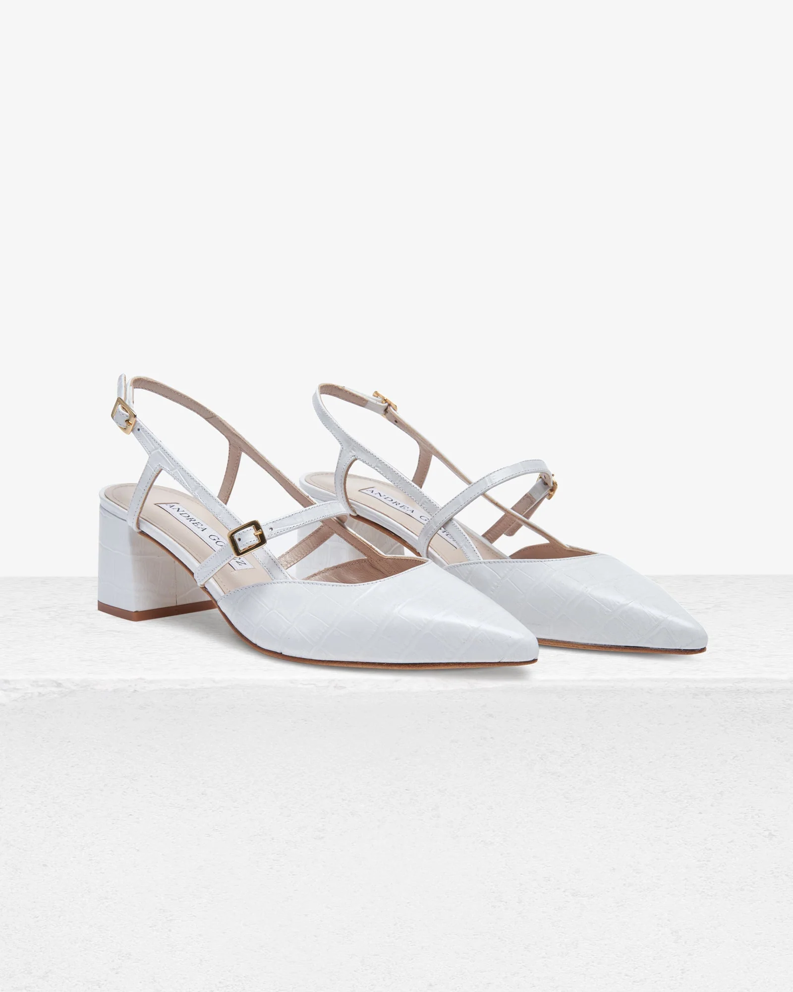 Iman White Faux Croc - Image 2