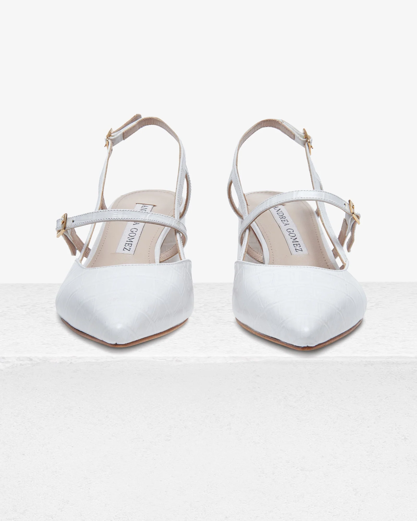 Iman White Faux Croc - Image 3