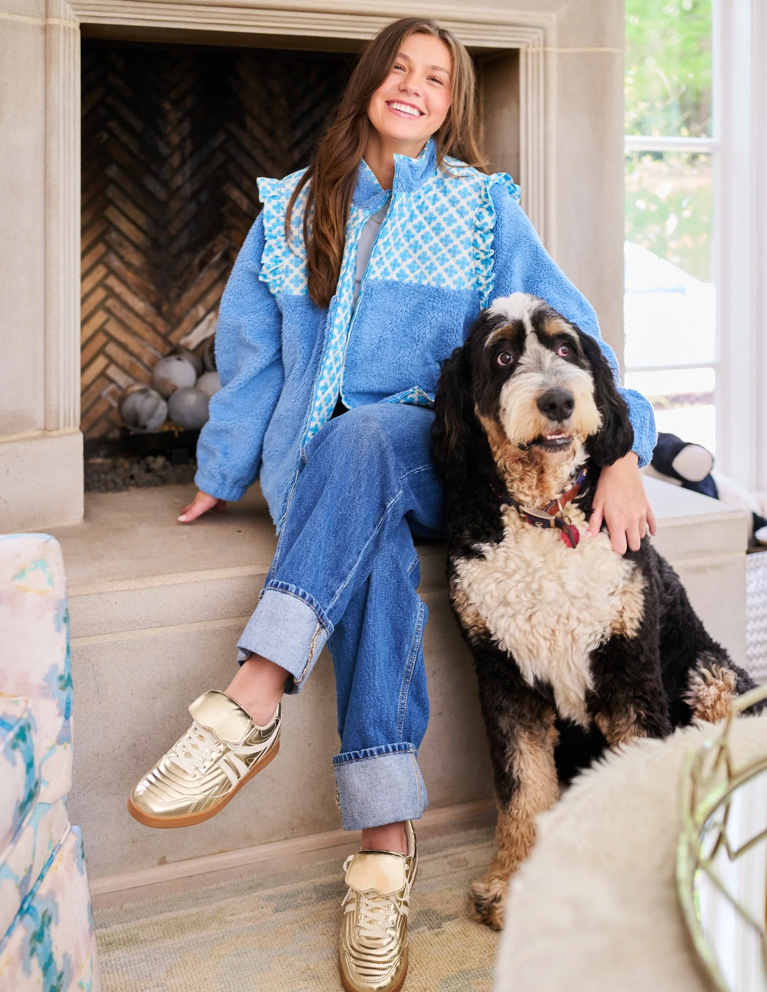 Isabella Sherpa Jacket - Blue Clover - Image 21