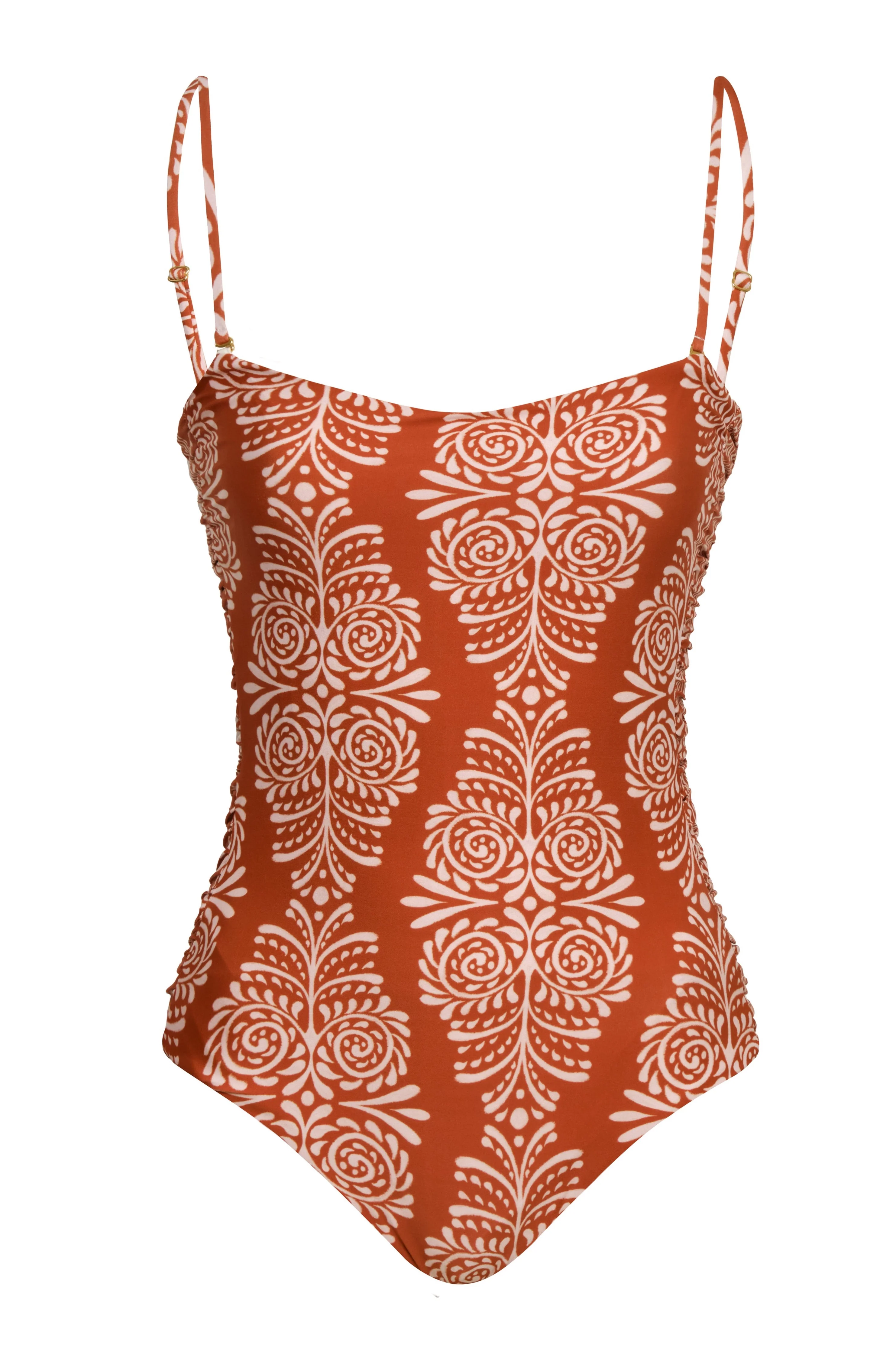 Las Balsas One Piece / Red Arabesque - Orange Stripes - Image 7