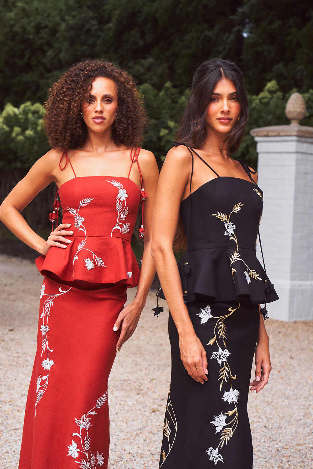 Lily Top - Deep Red & Ivory - Image 13