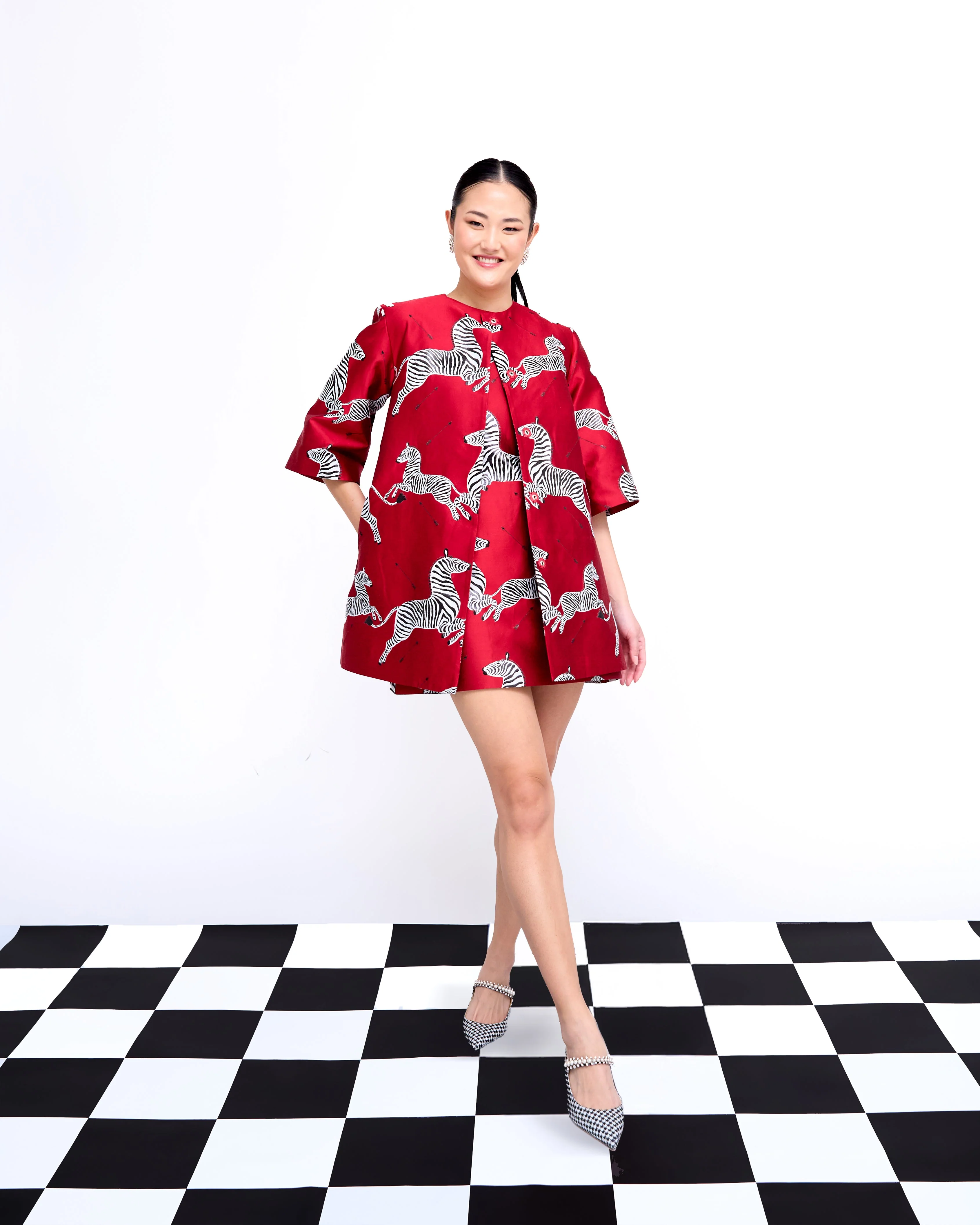 Mae X Scalamandre Audrey Coat in Jumping Zebra - Image 3