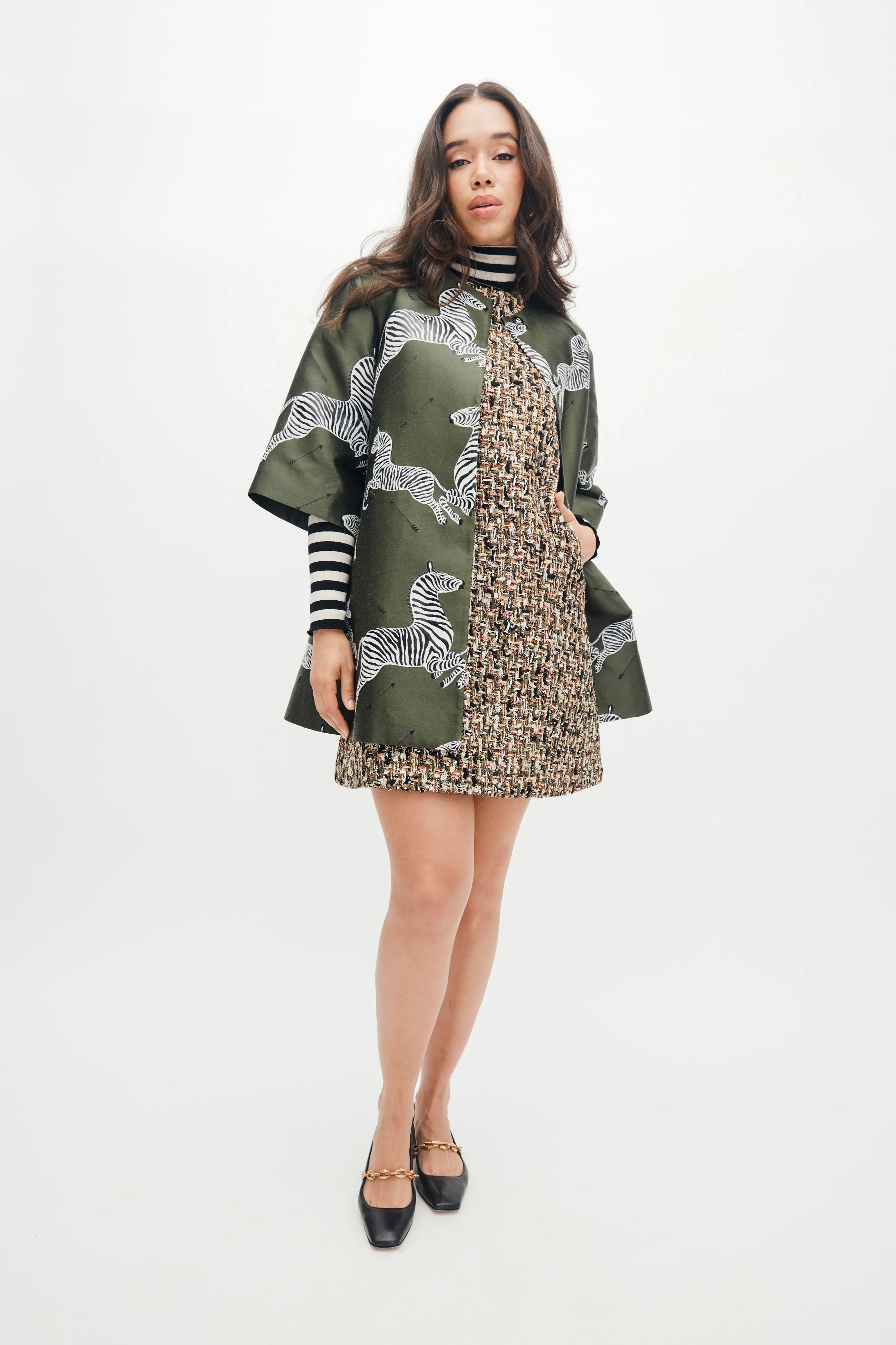 Mae X Scalamandre Audrey Coat in Olive - Image 3