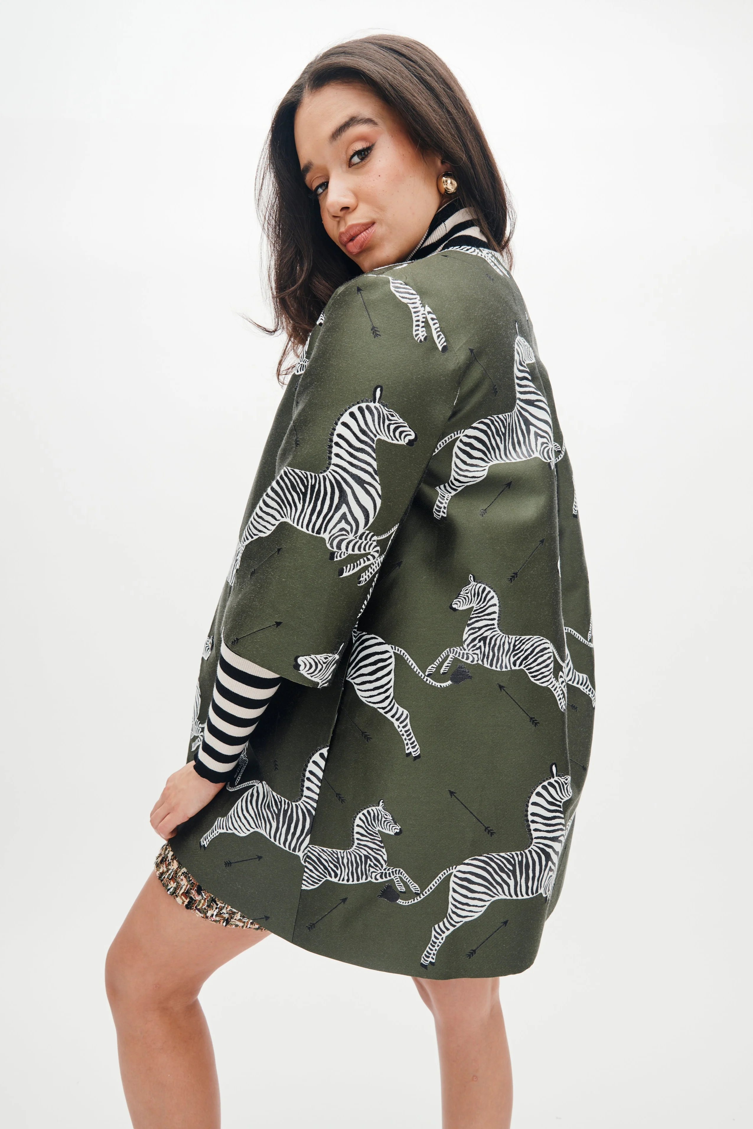 Mae X Scalamandre Audrey Coat in Olive - Image 4