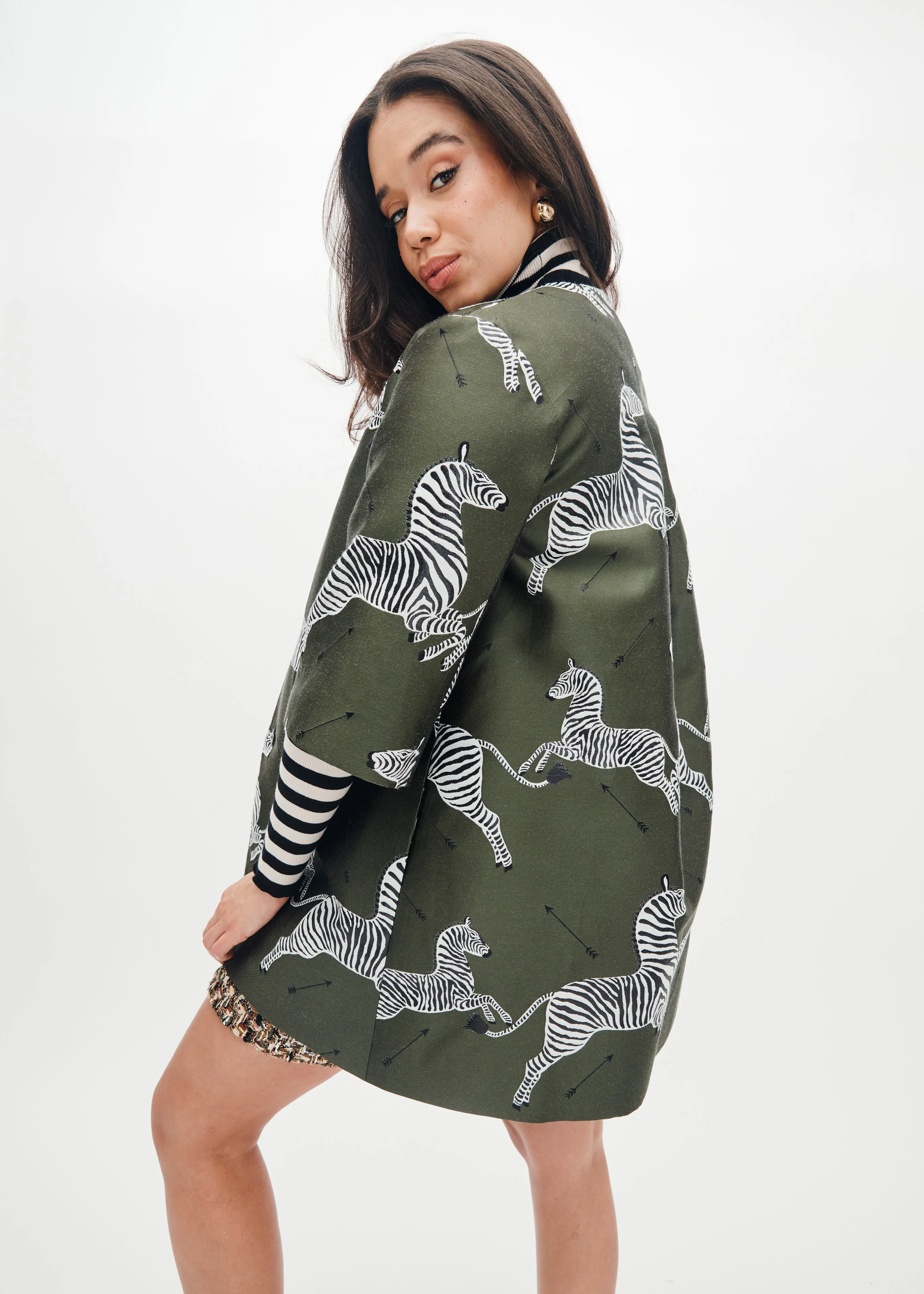 Mae X Scalamandre Audrey Coat in Olive - Image 8