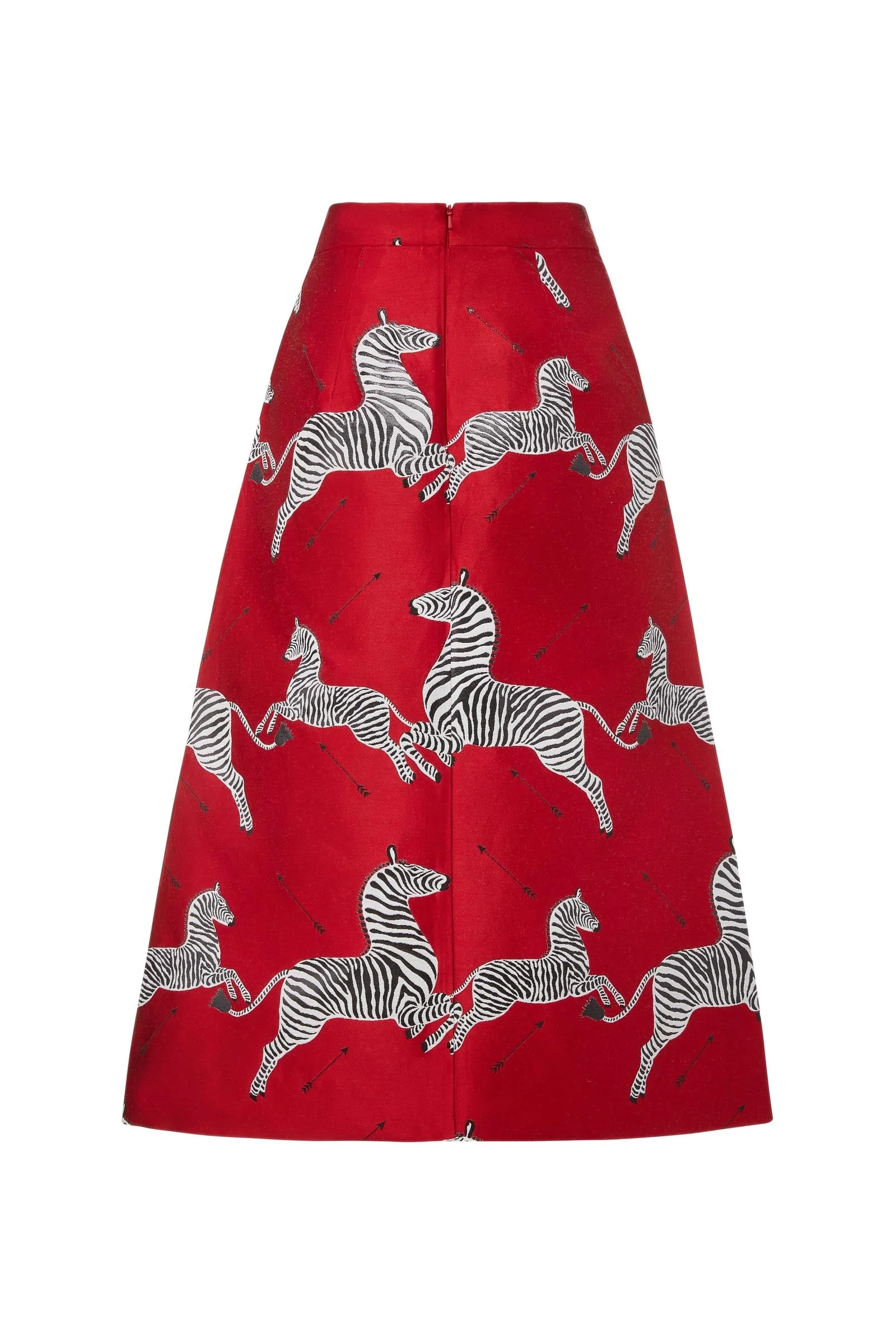 Mae X Scalamandre Hallie Skirt in Cherry Jumping Zebras - Image 2