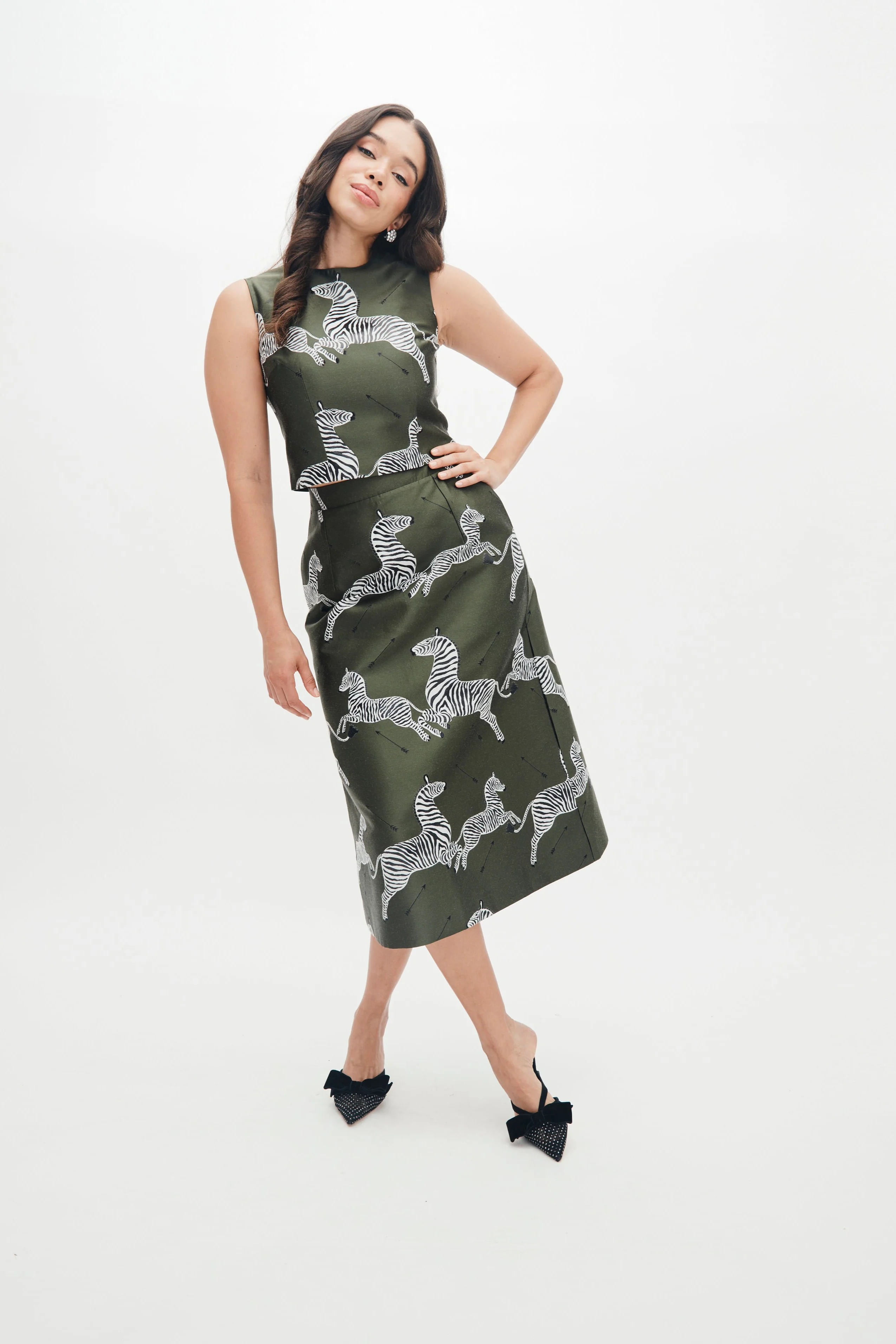 Mae X Scalamandre Hallie Skirt in Olive - Image 4
