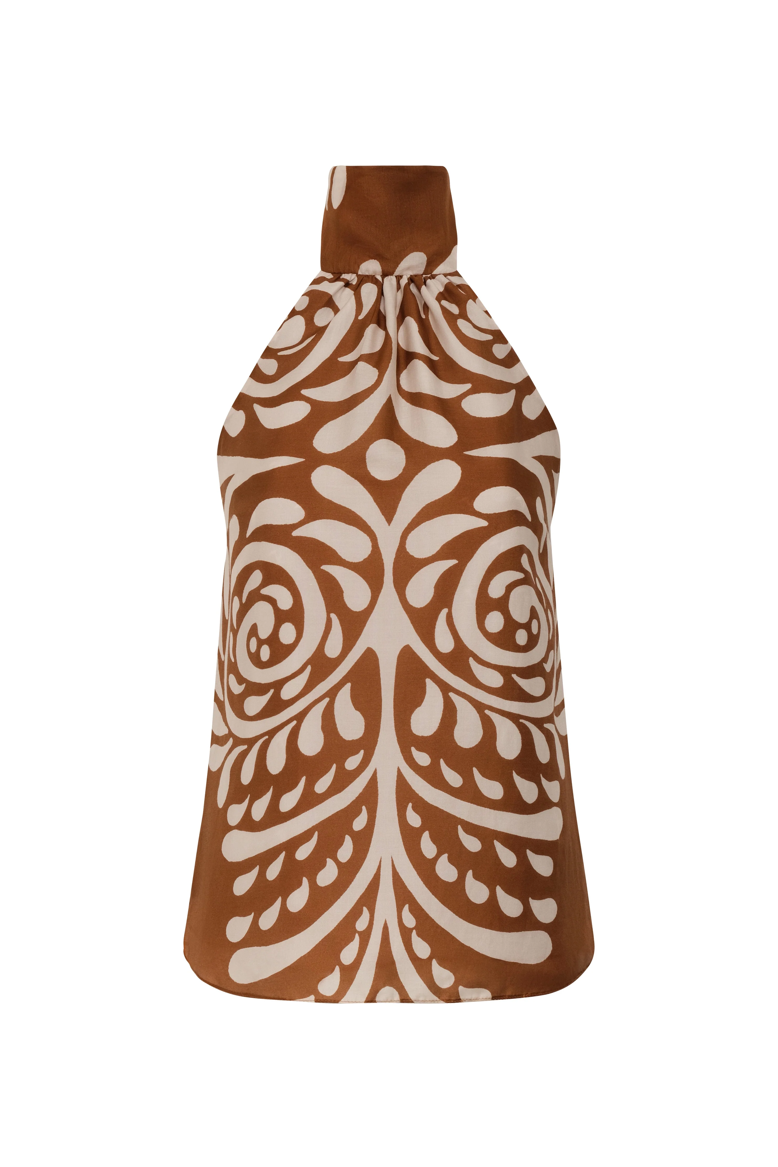 Magdalena Cotton Silk Blouse / Brown Arabesque - Image 5