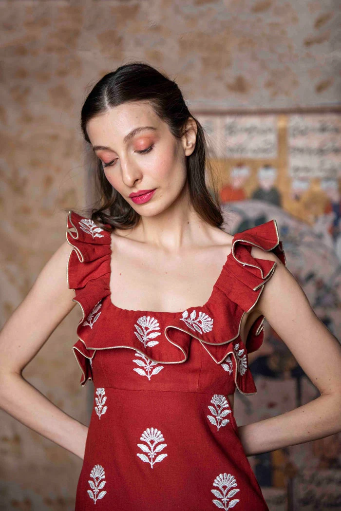 Malika Dress - Deep Red - Image 3