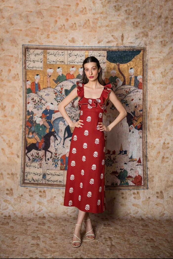 Malika Dress - Deep Red - Image 6