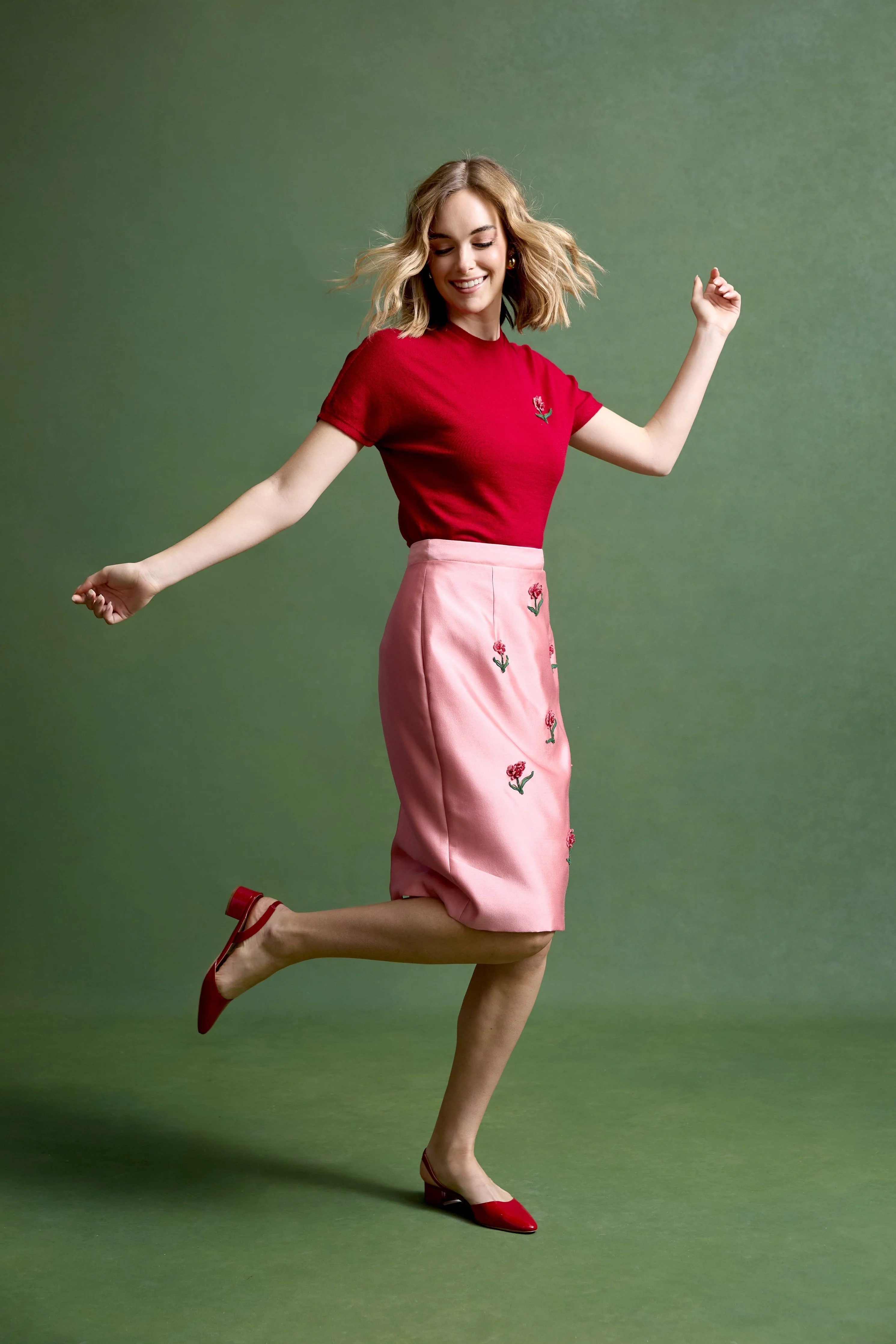 Margaret Skirt in Embellished Silk Wool - Image 5