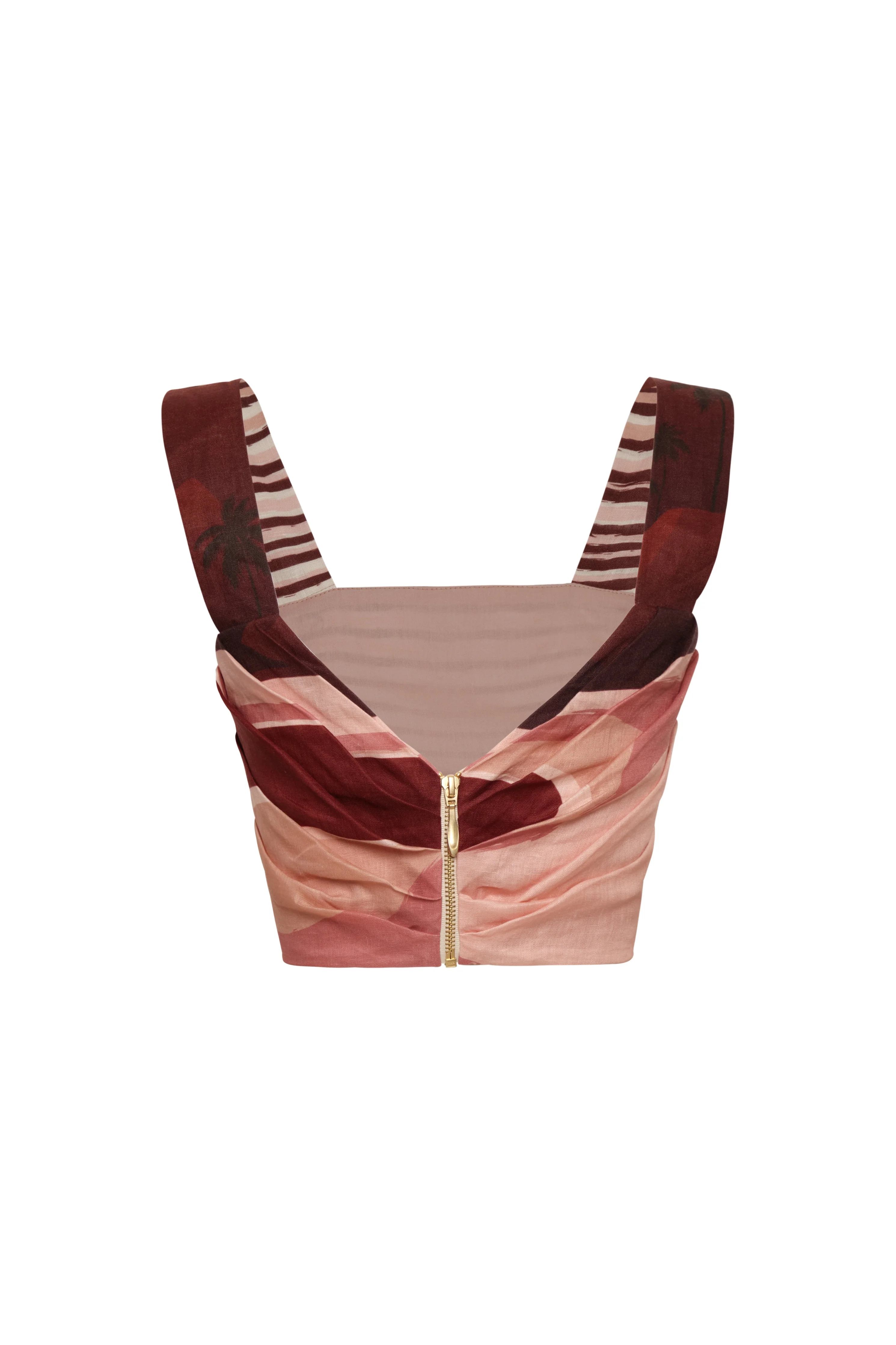 Marimba Linen Top / Red Tropical Landscape - Image 3