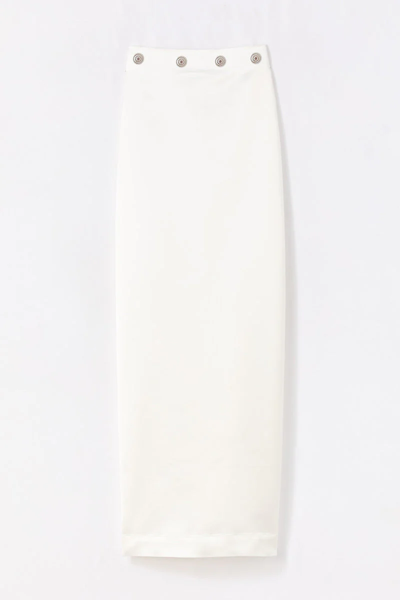 Midi Skirt With Button Detail
