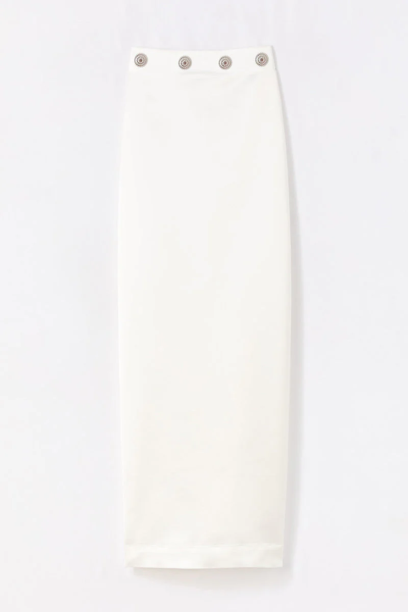 Midi Skirt With Button Detail - Image 2