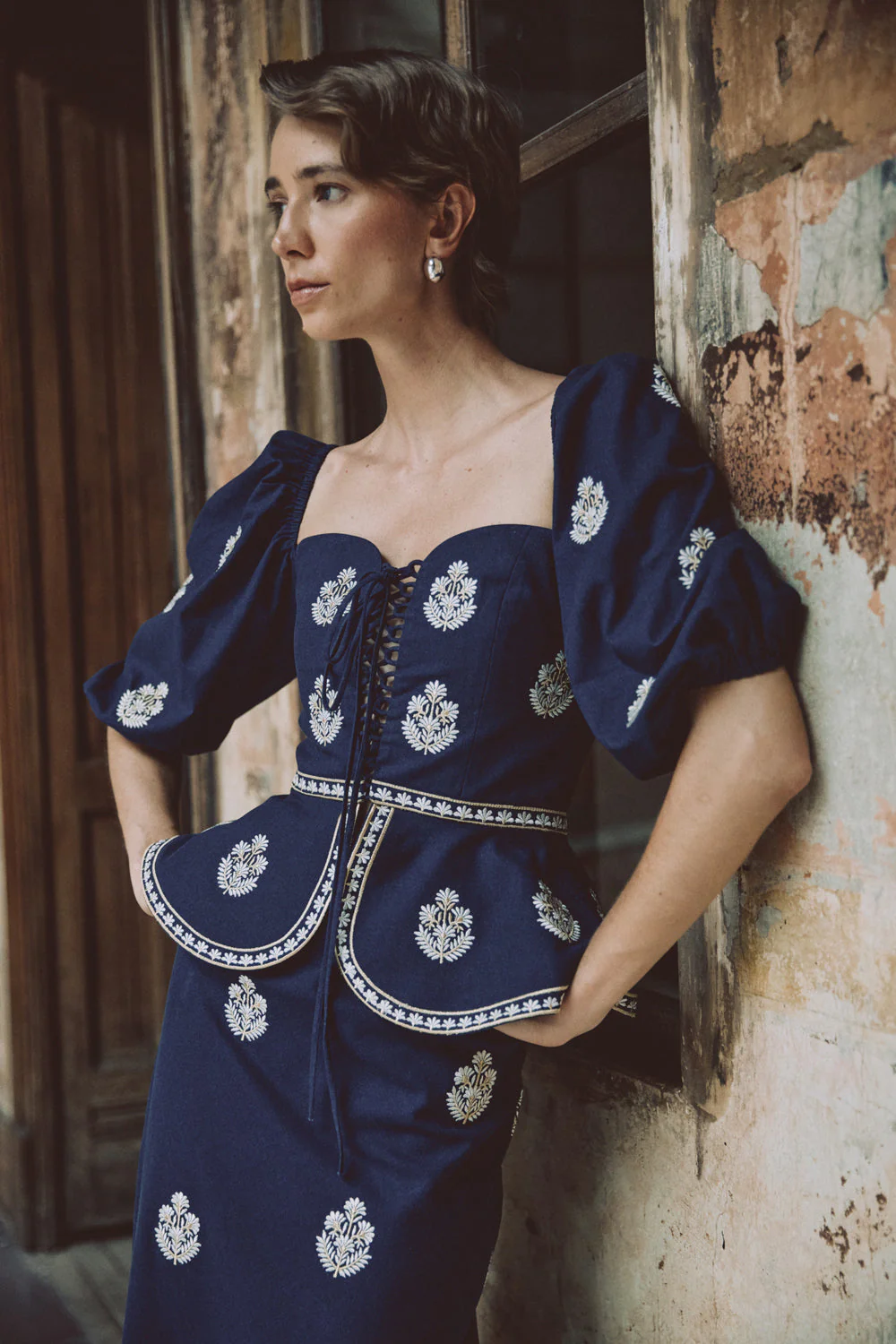 Mina Skirt - Navy & White - Image 6