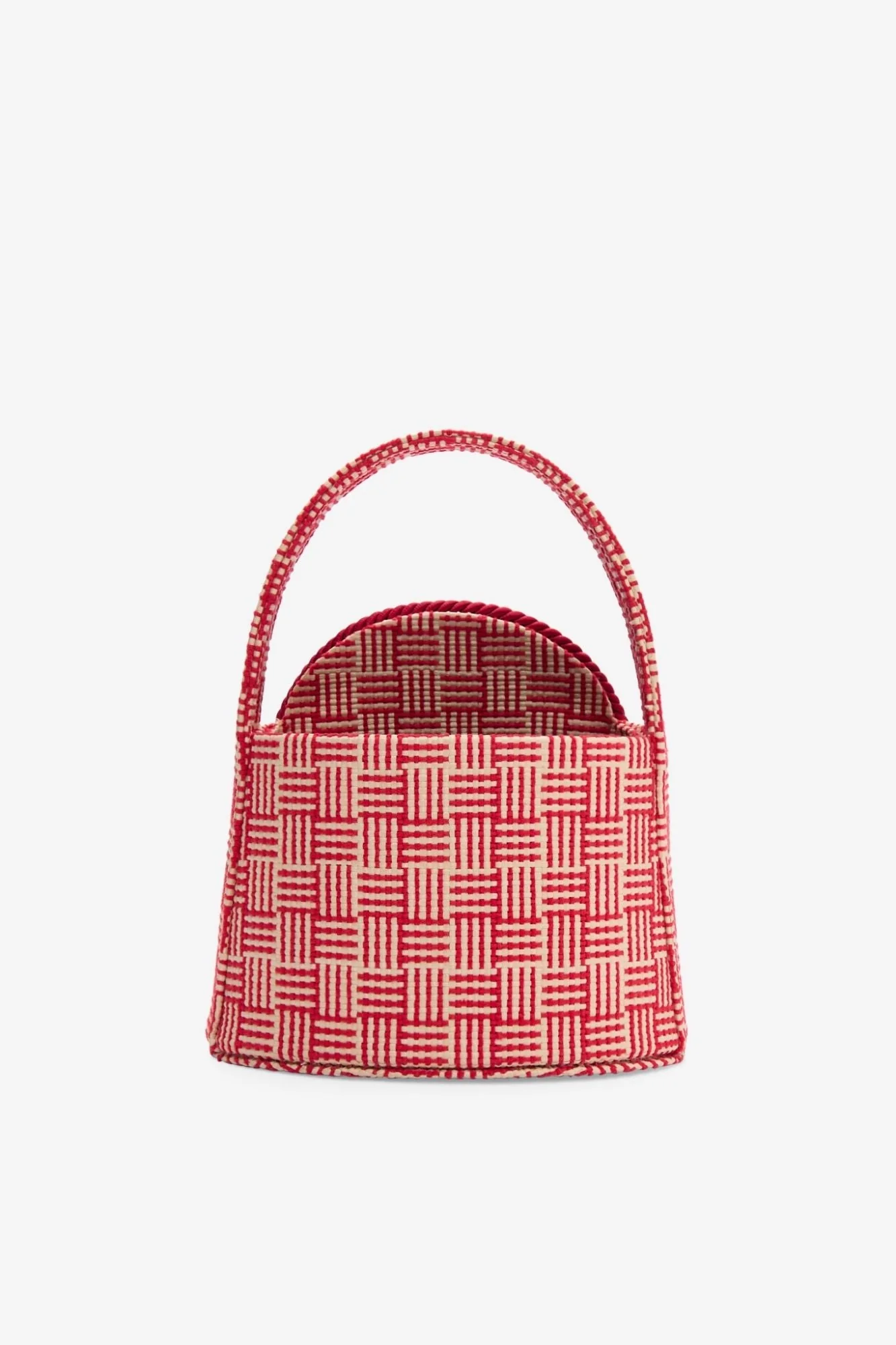 Natural & Red Straw Bag With Passementerie Details - Image 4