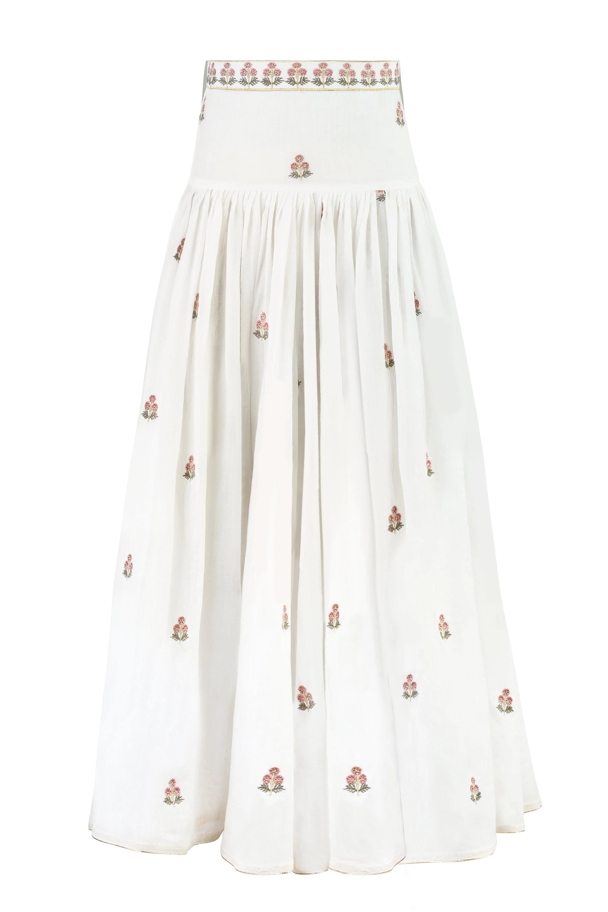 Naz Maxi Skirt - White & Pink - Image 3