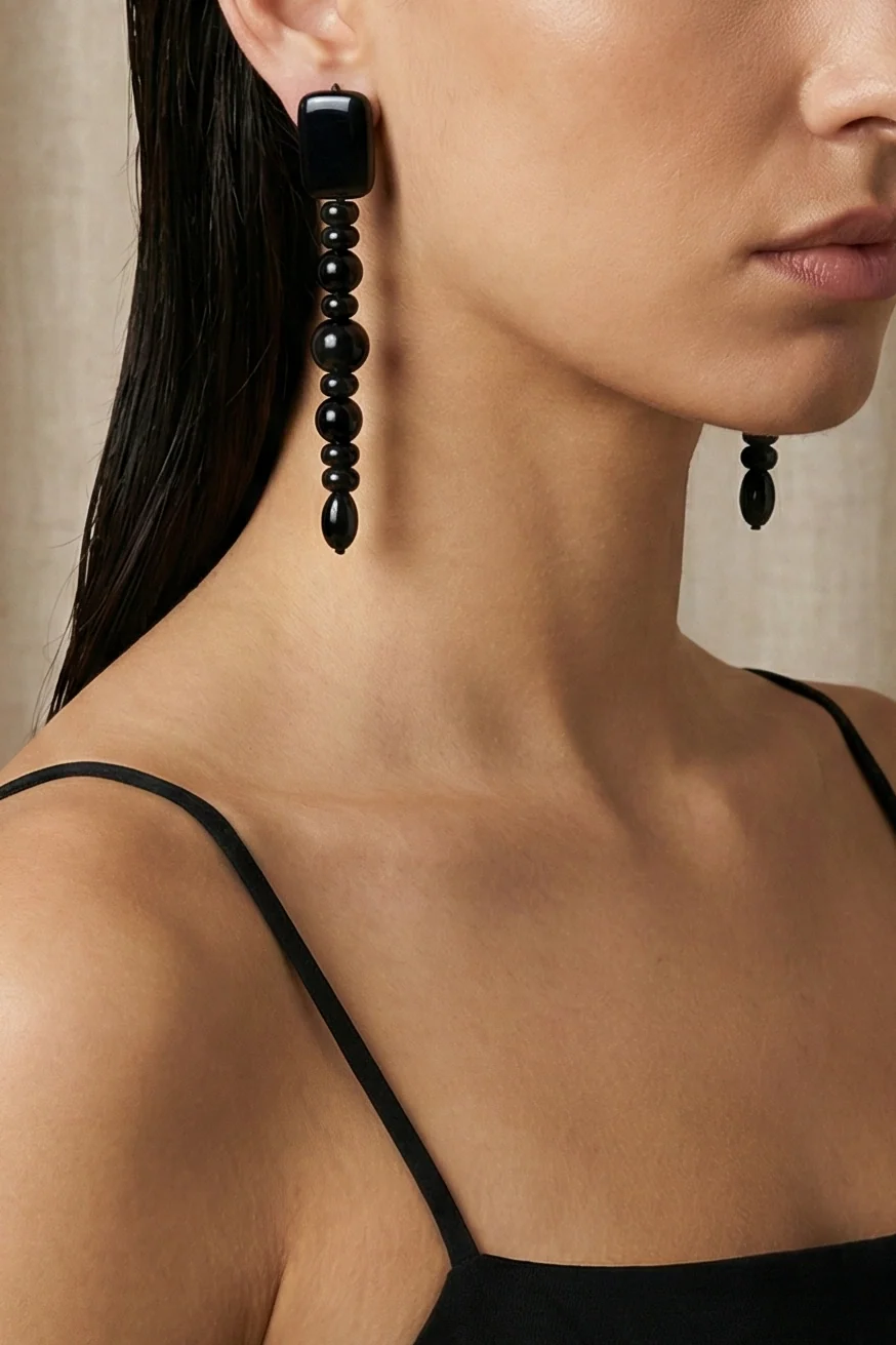 Noir Cascade Earrings