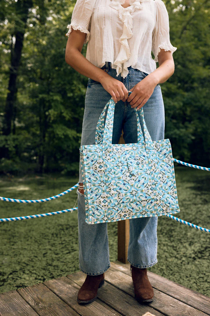 On the Road Quilted Tote - English Tile - Image 16