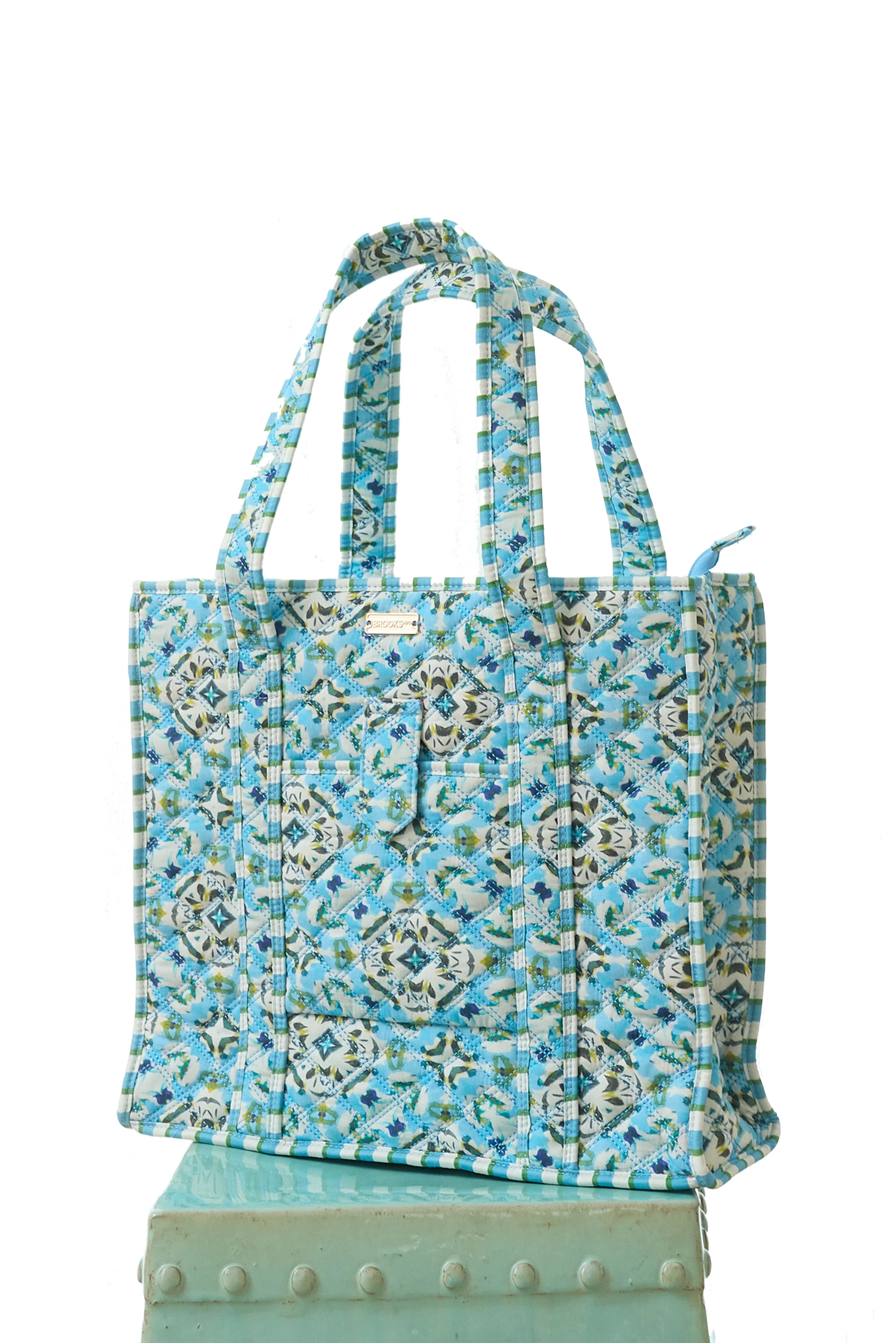 On the Road Quilted Tote - English Tile - Image 24
