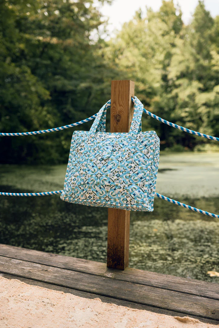 On the Road Quilted Tote - English Tile - Image 4