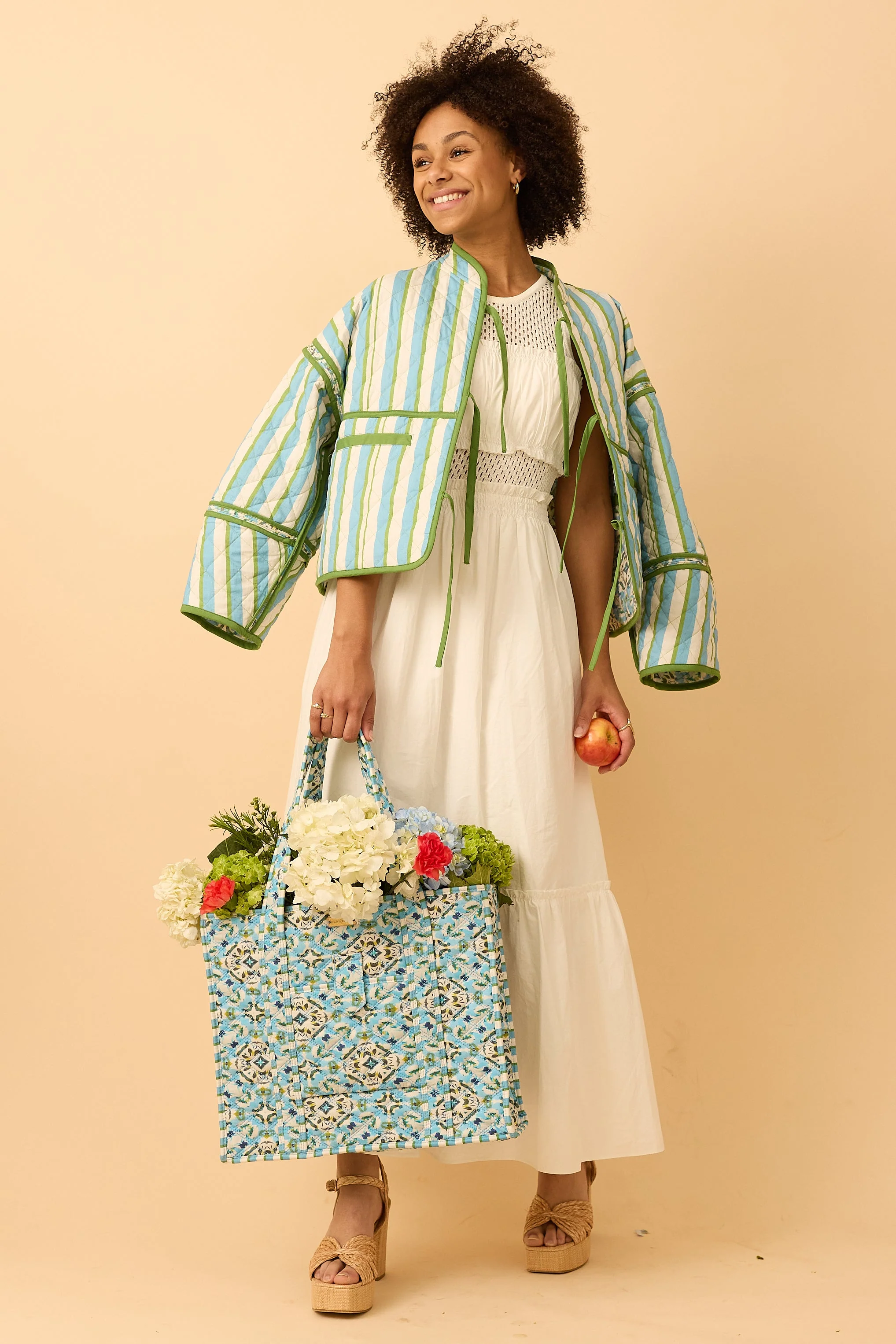 On the Road Quilted Tote - English Tile - Image 7