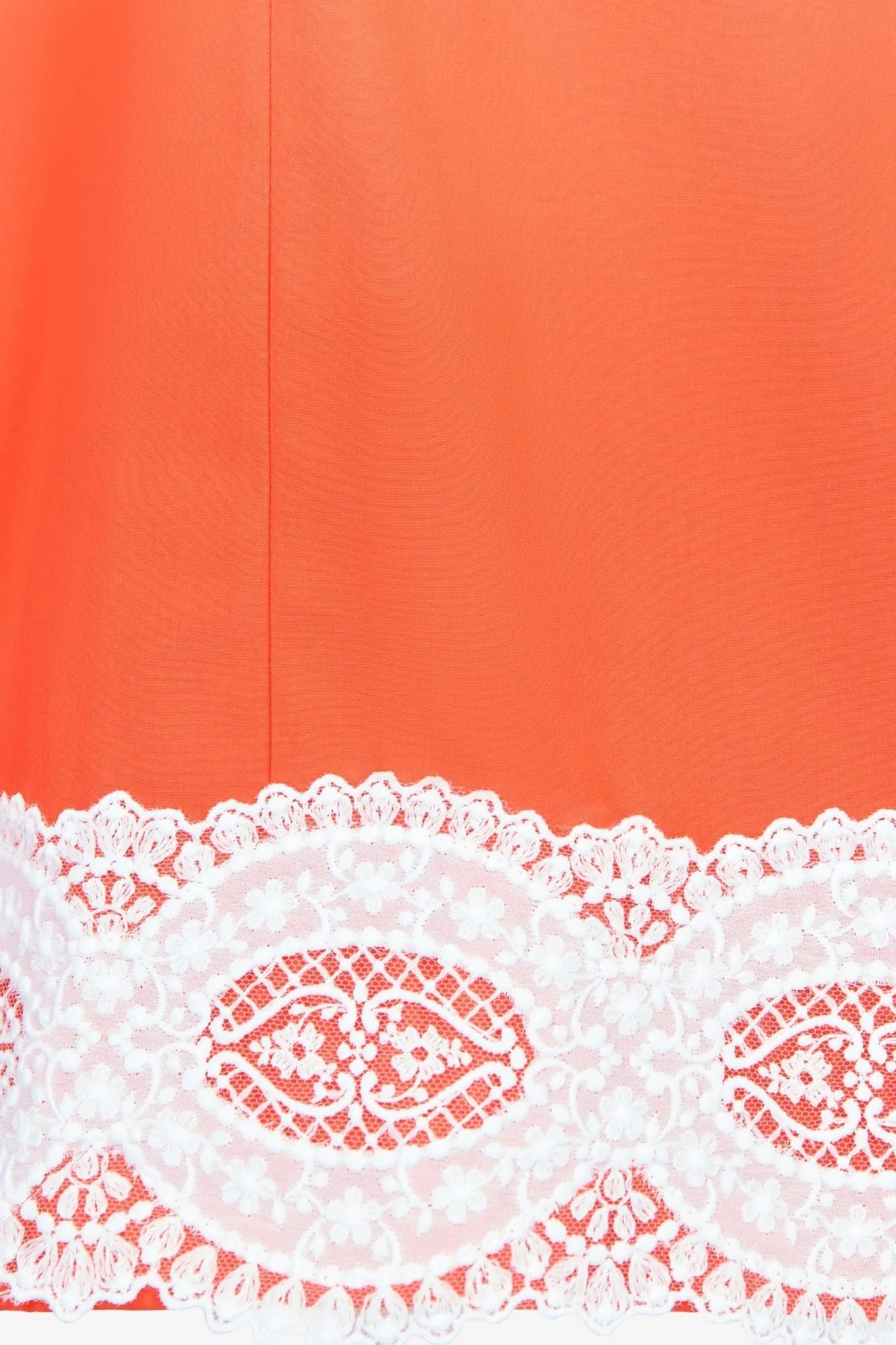 Orange Cotton Tunic Dress With Contrast Lace Trim - Image 3