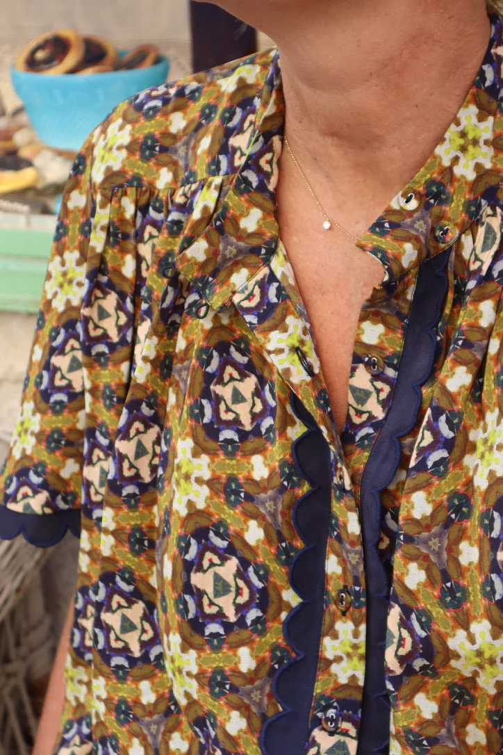 Parham Gathered Blouse - Chestnut Swirl - Image 19