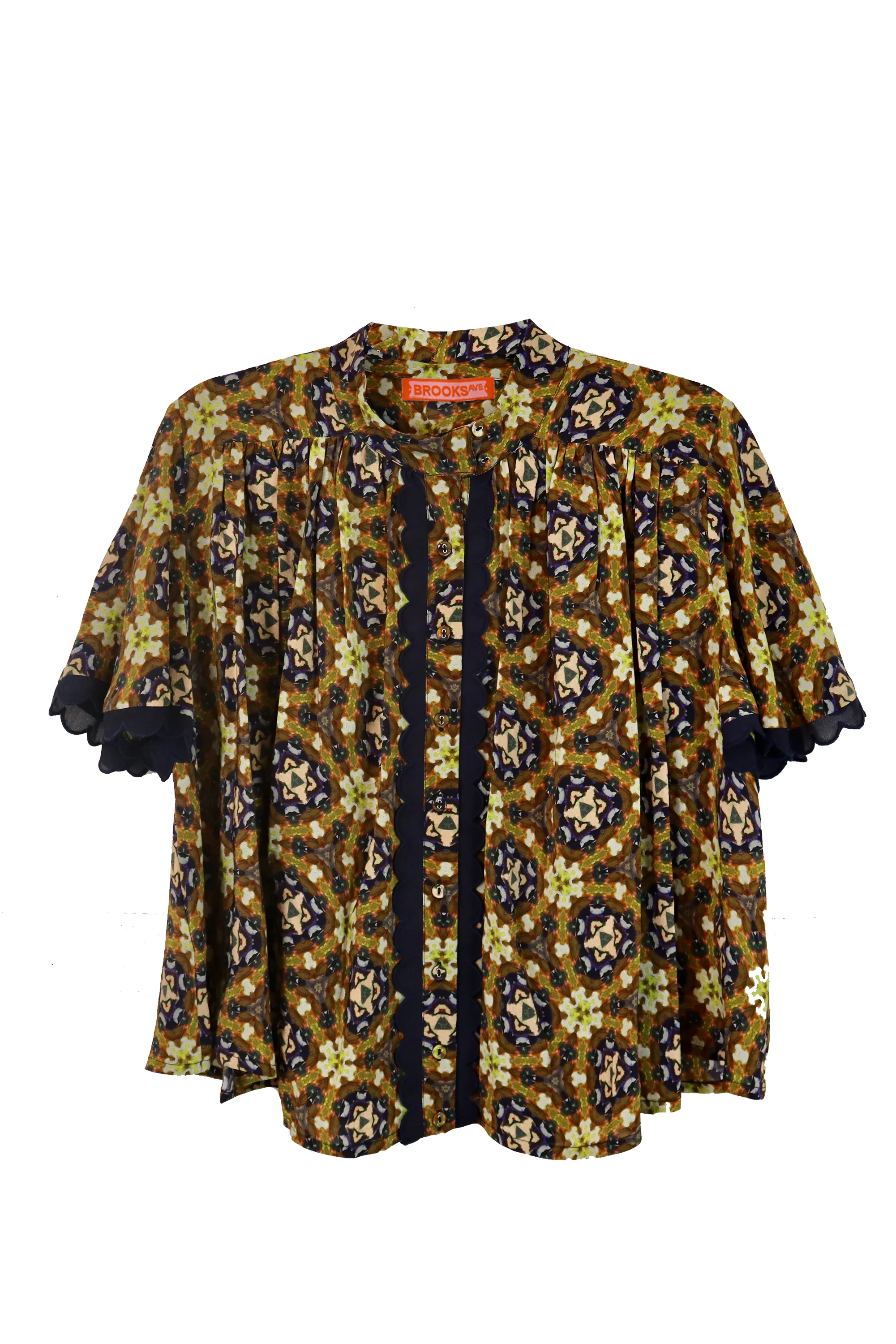 Parham Gathered Blouse - Chestnut Swirl - Image 20