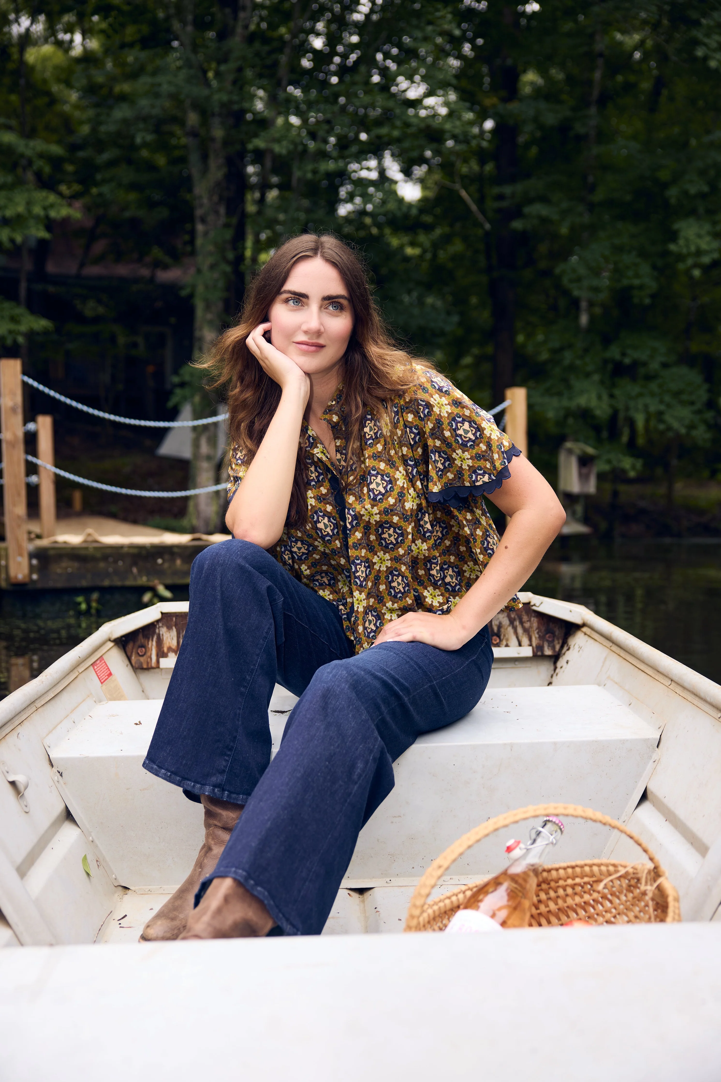 Parham Gathered Blouse - Chestnut Swirl - Image 22