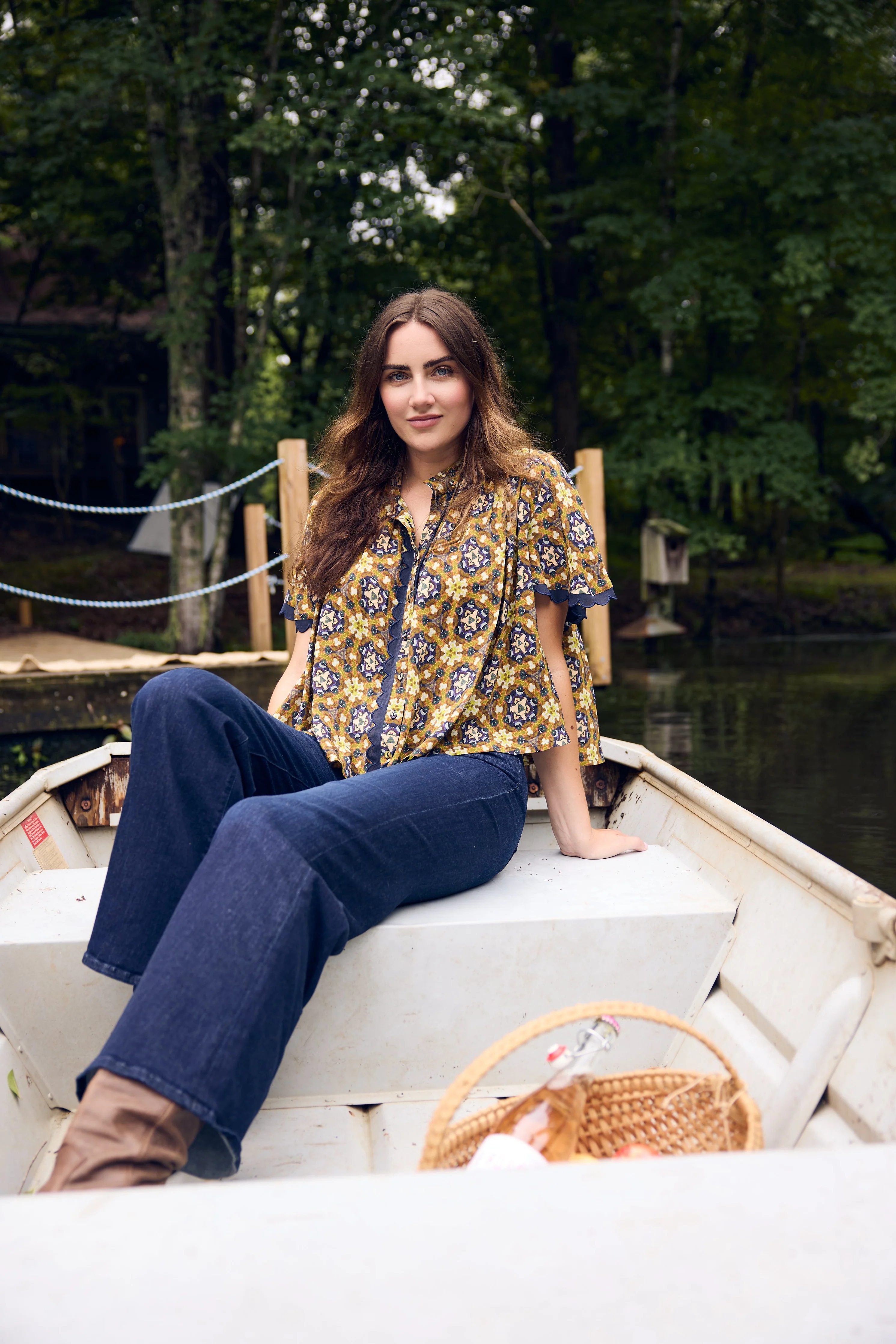 Parham Gathered Blouse - Chestnut Swirl - Image 24