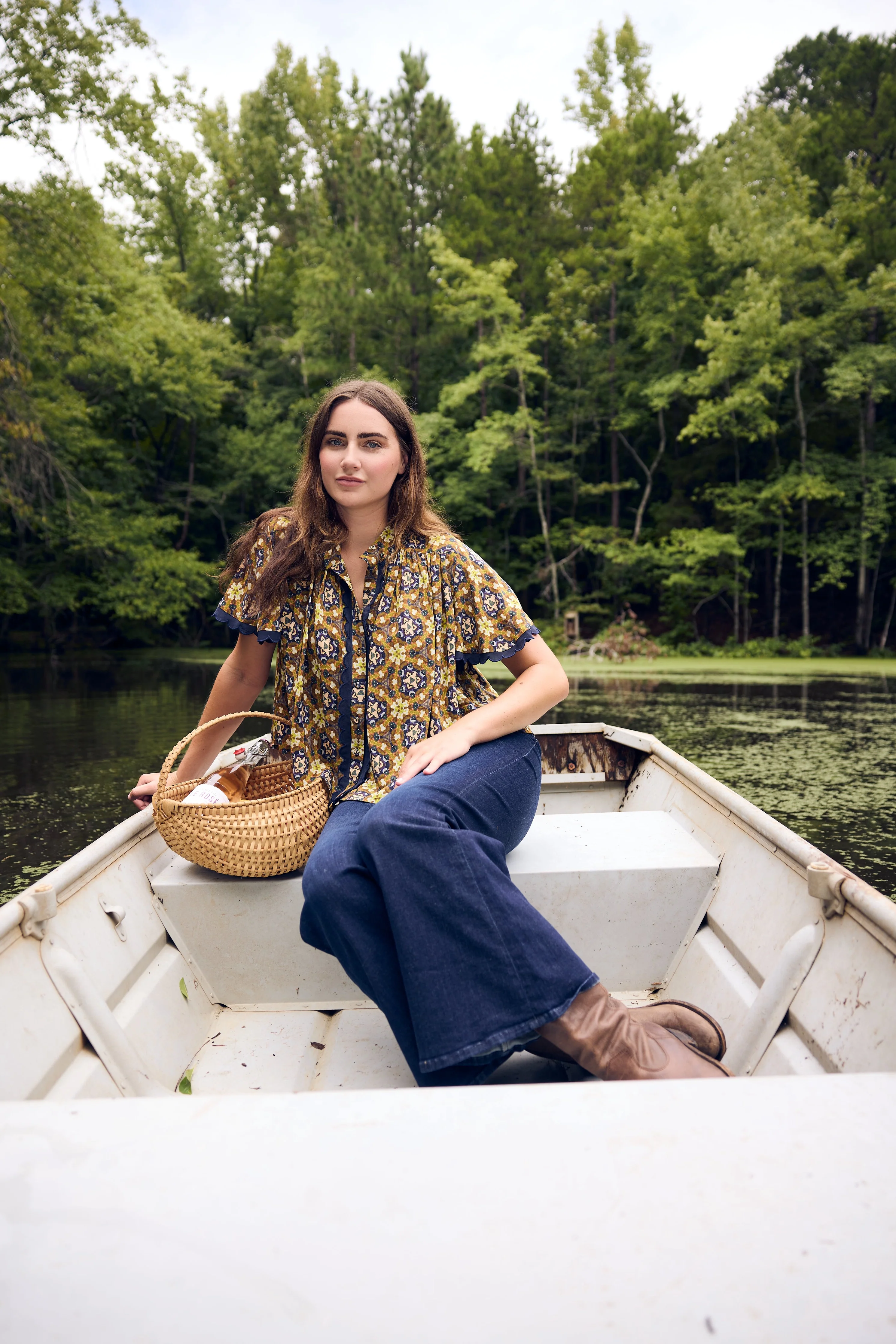 Parham Gathered Blouse - Chestnut Swirl - Image 26