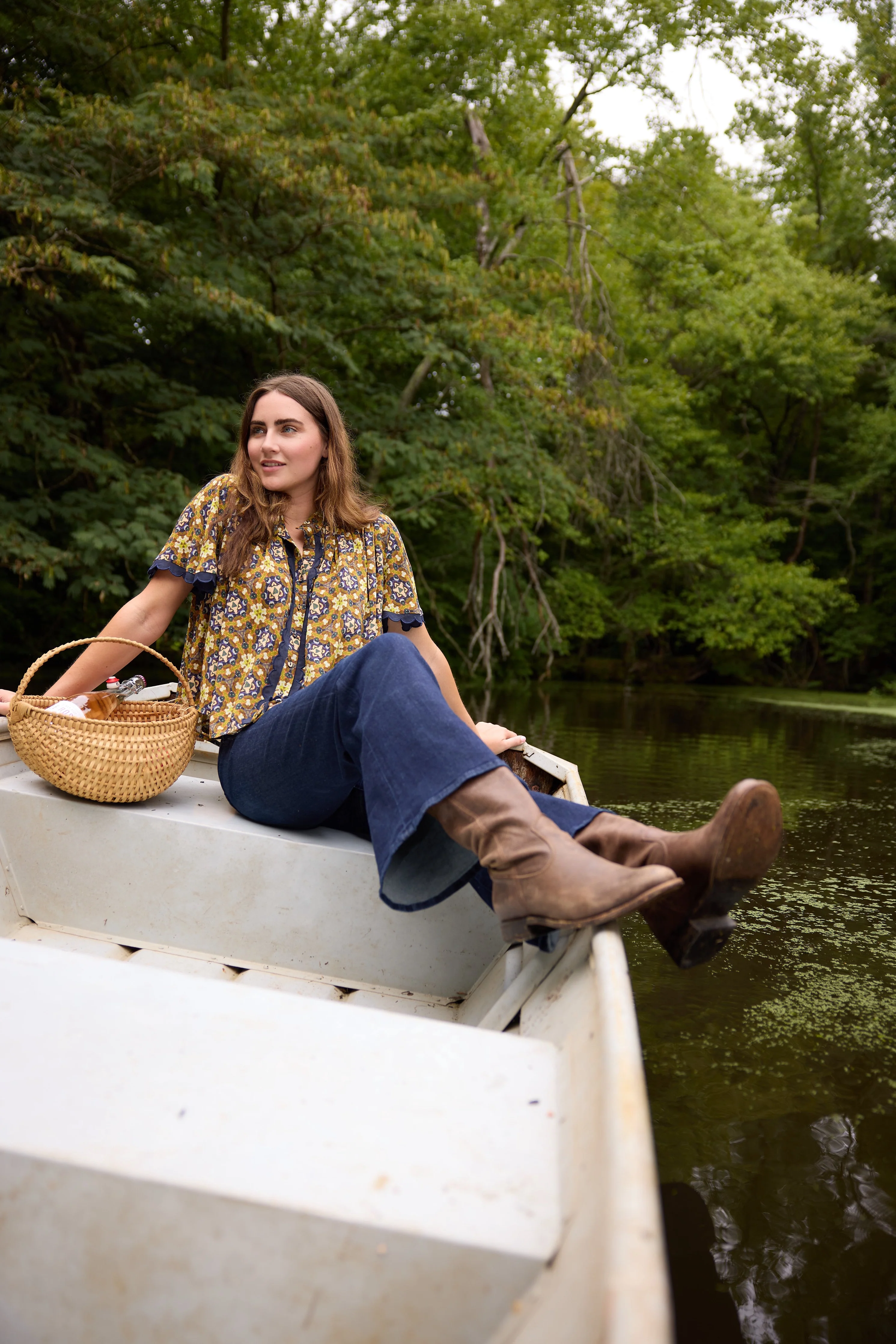 Parham Gathered Blouse - Chestnut Swirl - Image 28